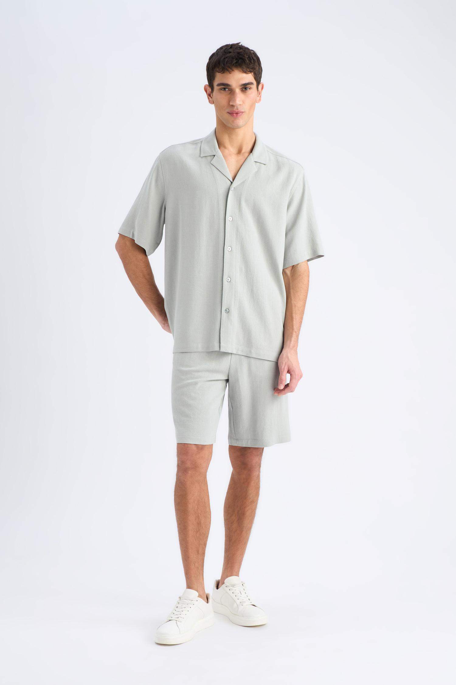 Relax Fit Yazlık Keten Karışımlı Şort