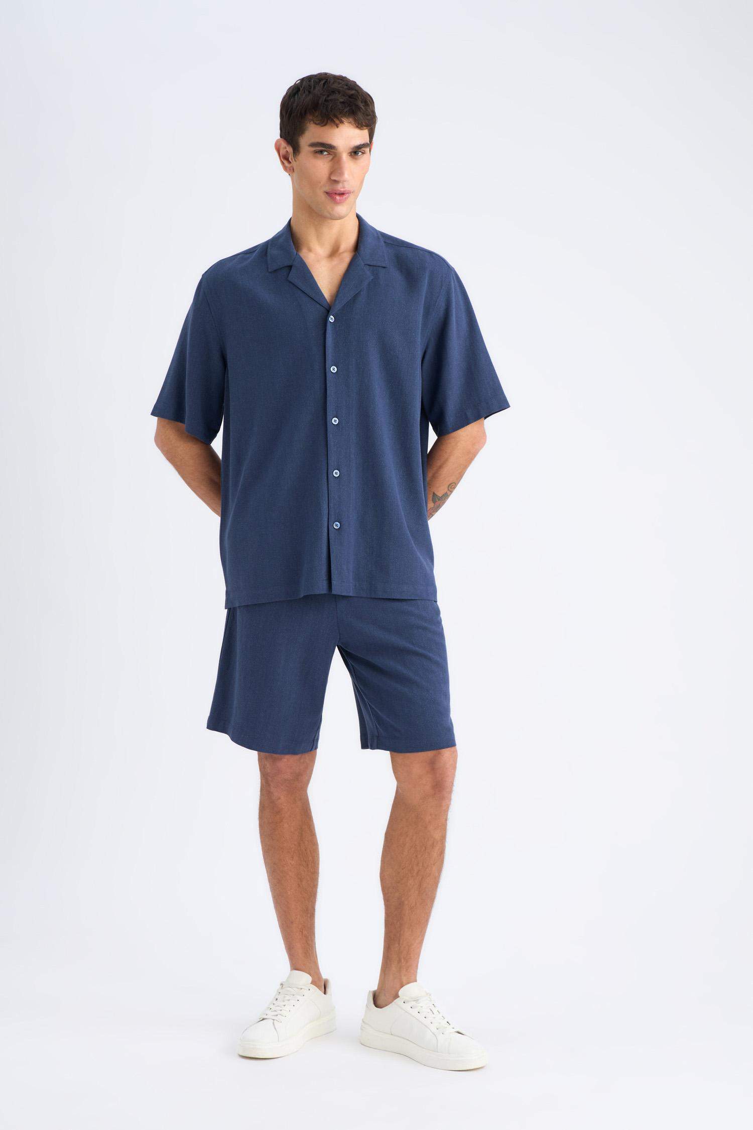 Relax Fit Yazlık Keten Karışımlı Şort