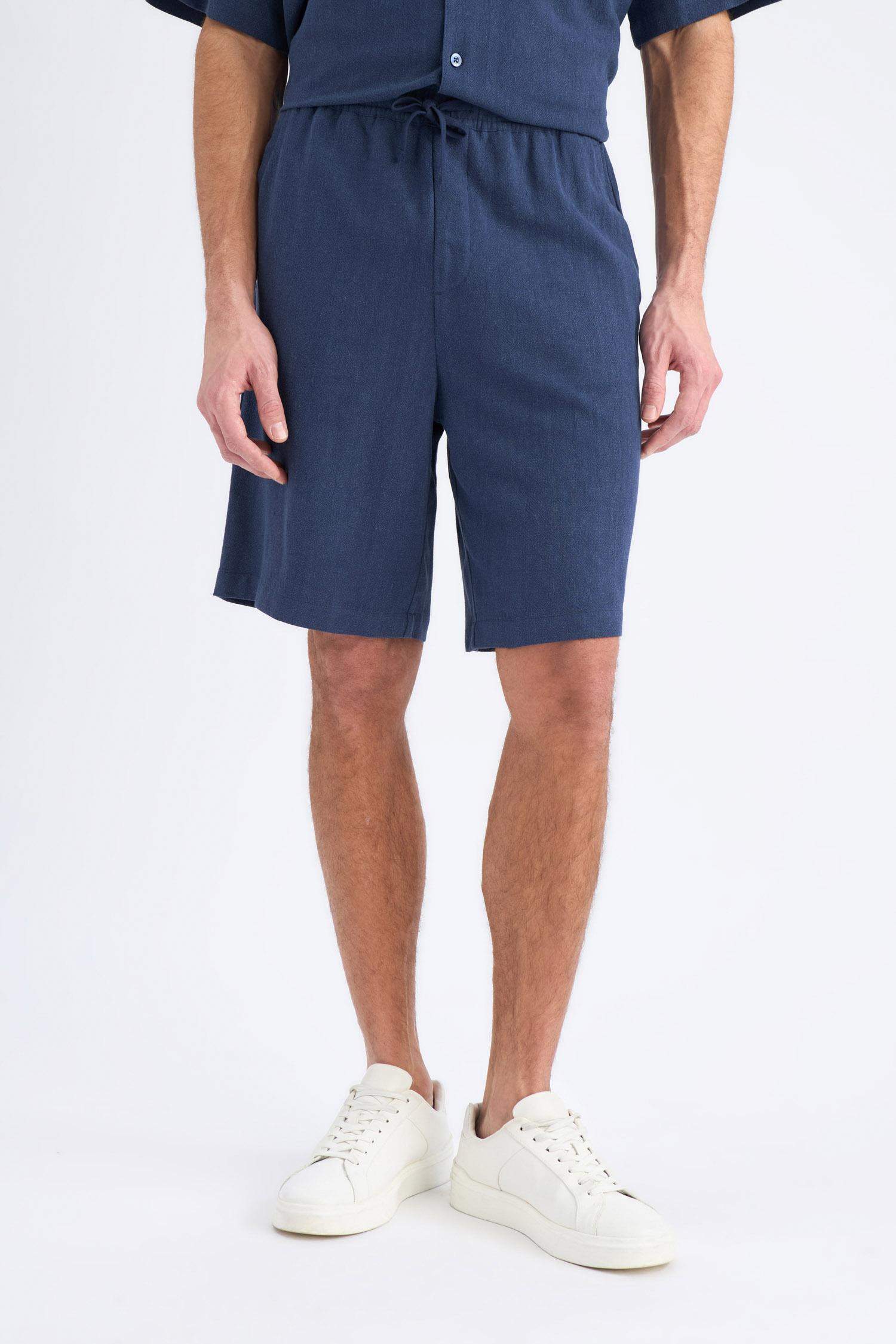 Relax Fit Yazlık Keten Karışımlı Şort