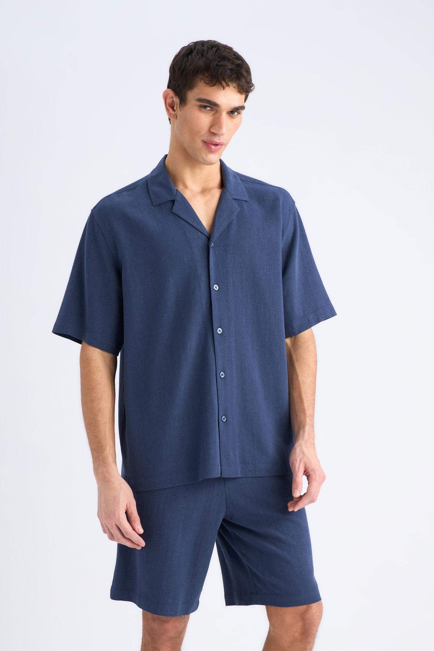 Relax Fit Yazlık Keten Karışımlı Şort