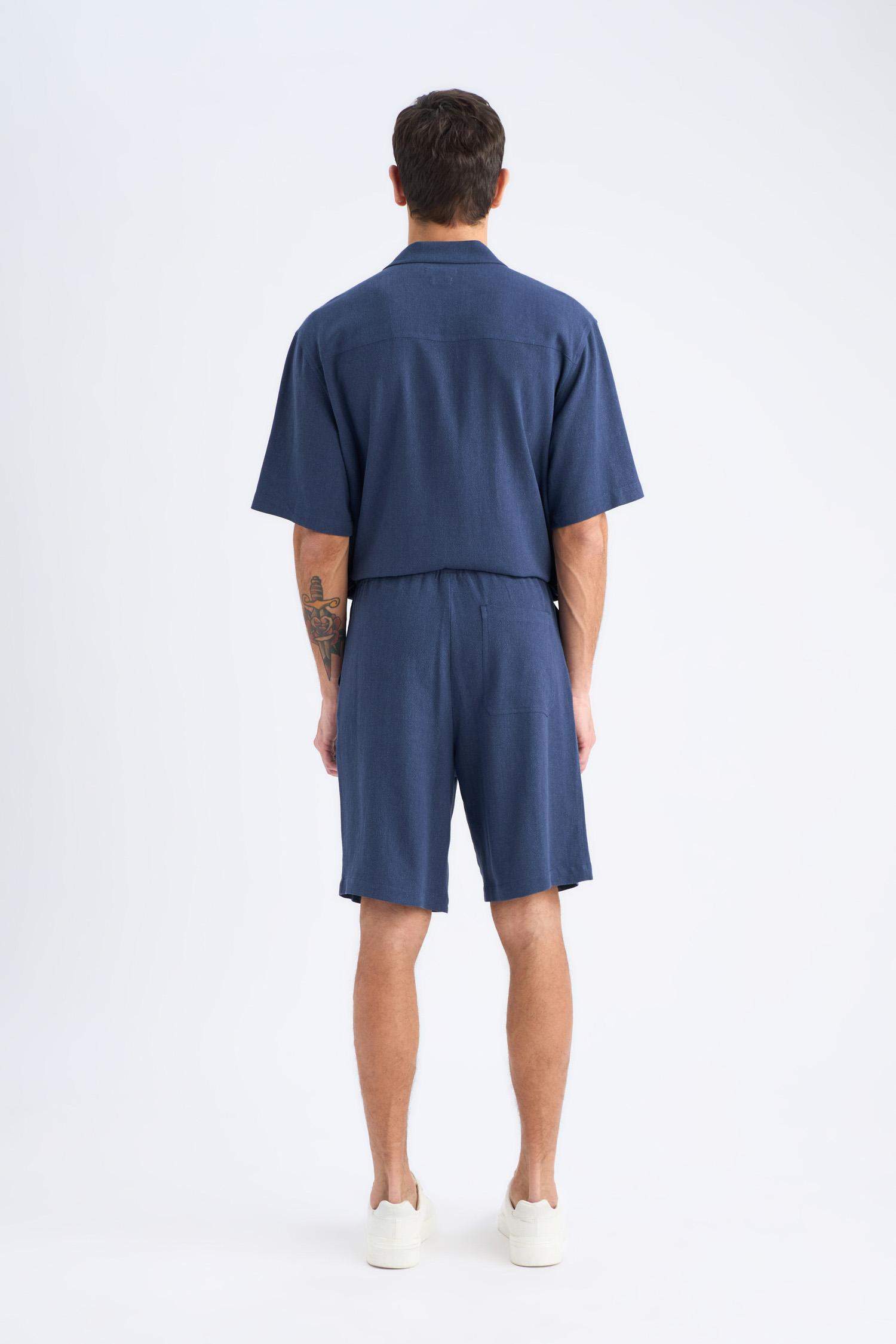 Relax Fit Yazlık Keten Karışımlı Şort