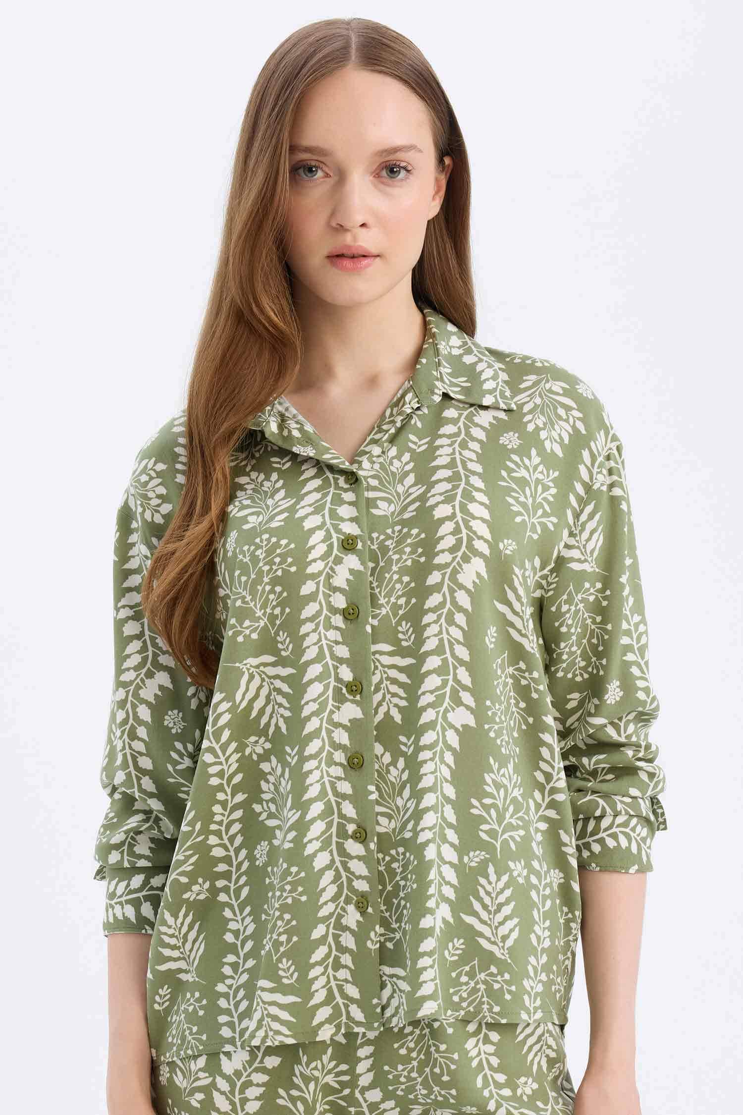 Regular Fit Desenli Uzun Kollu Gömlek