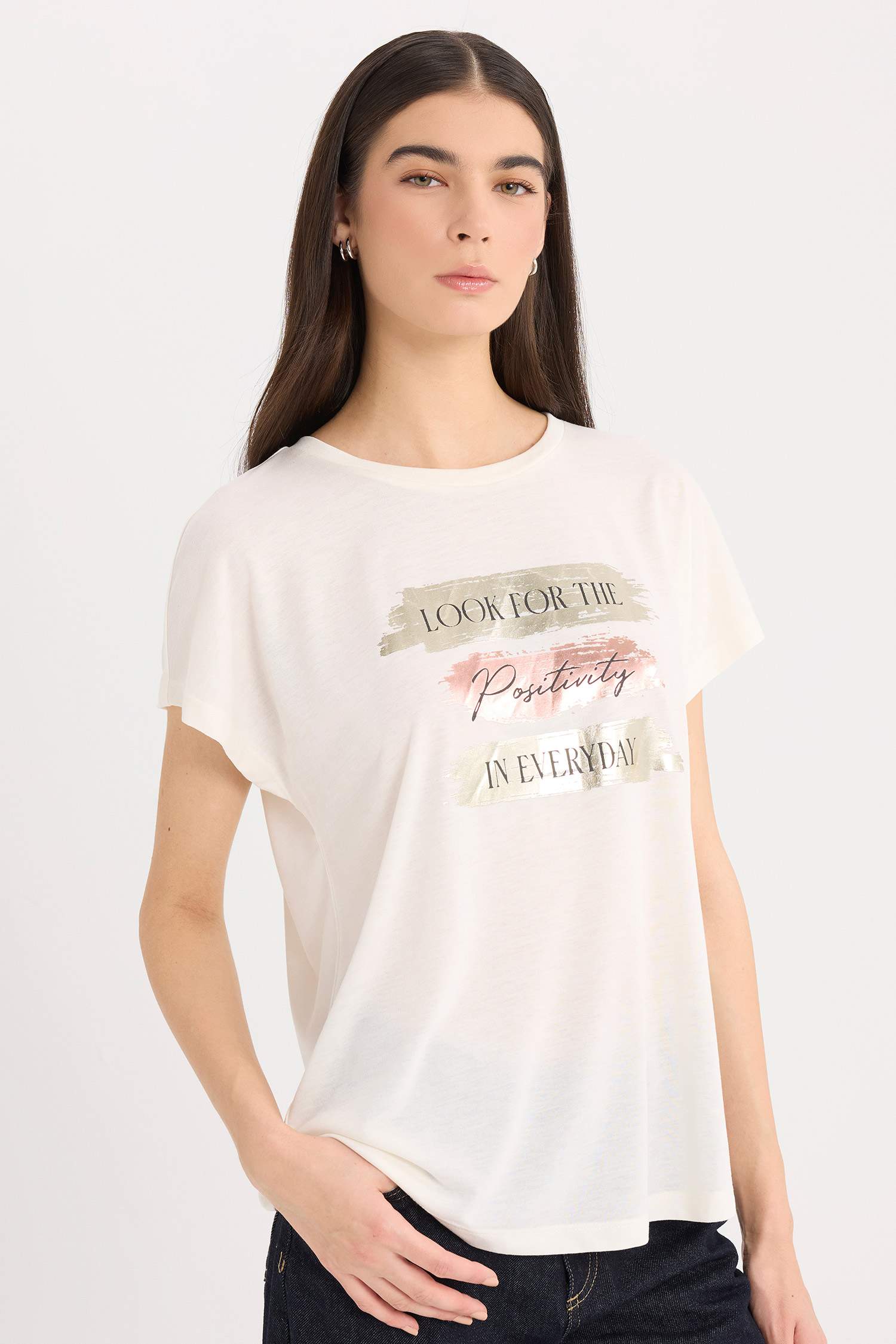 Crew Neck Printed Short Sleeve T-Shirt