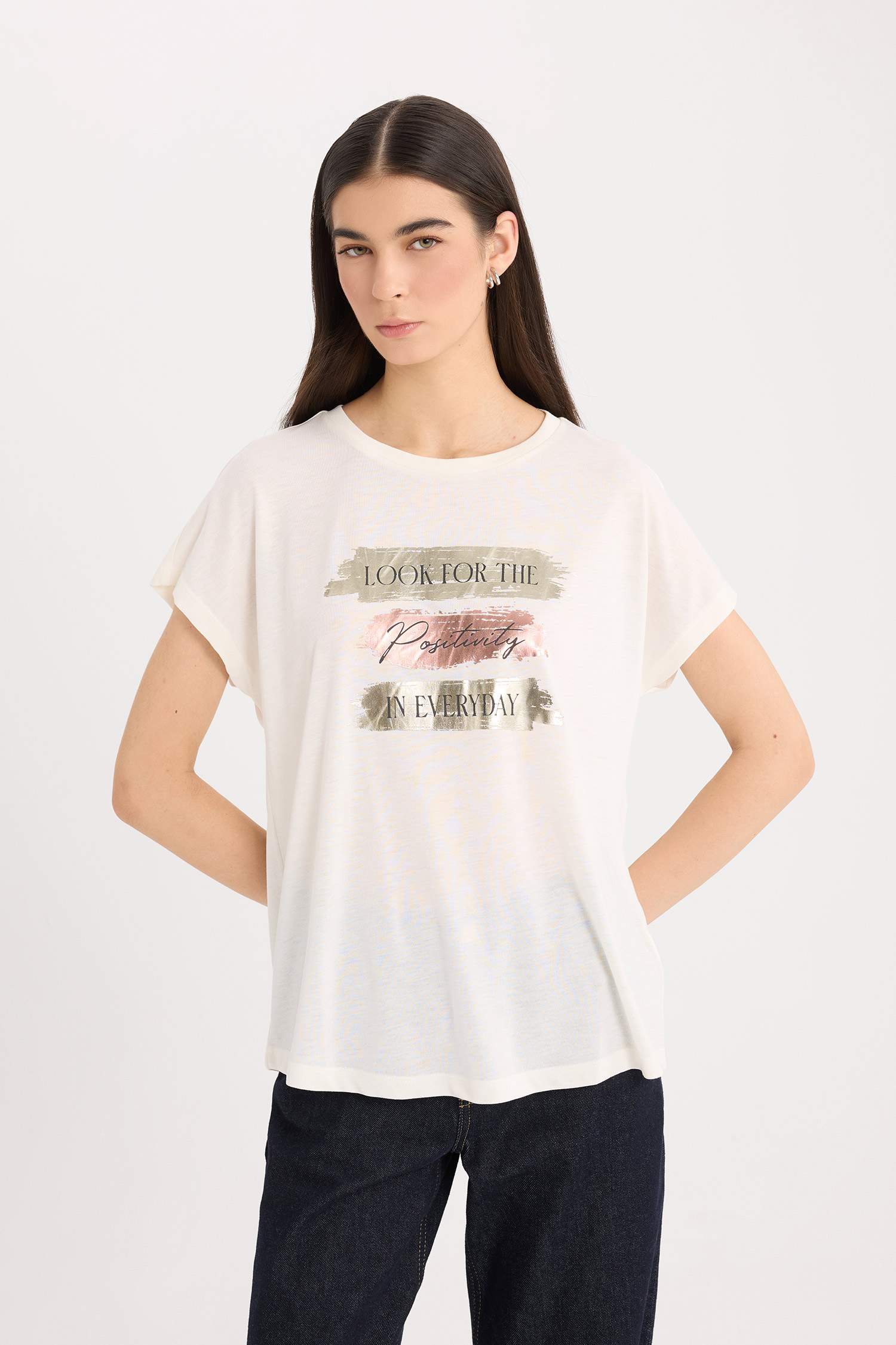 Crew Neck Printed Short Sleeve T-Shirt