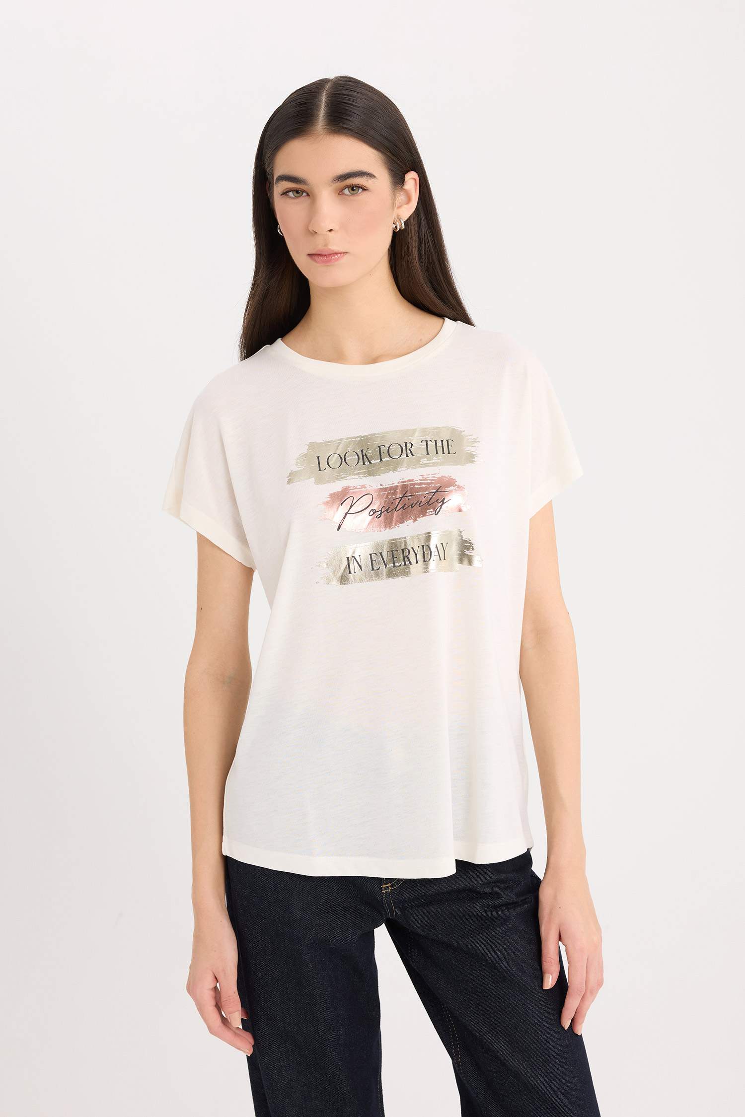 Crew Neck Printed Short Sleeve T-Shirt