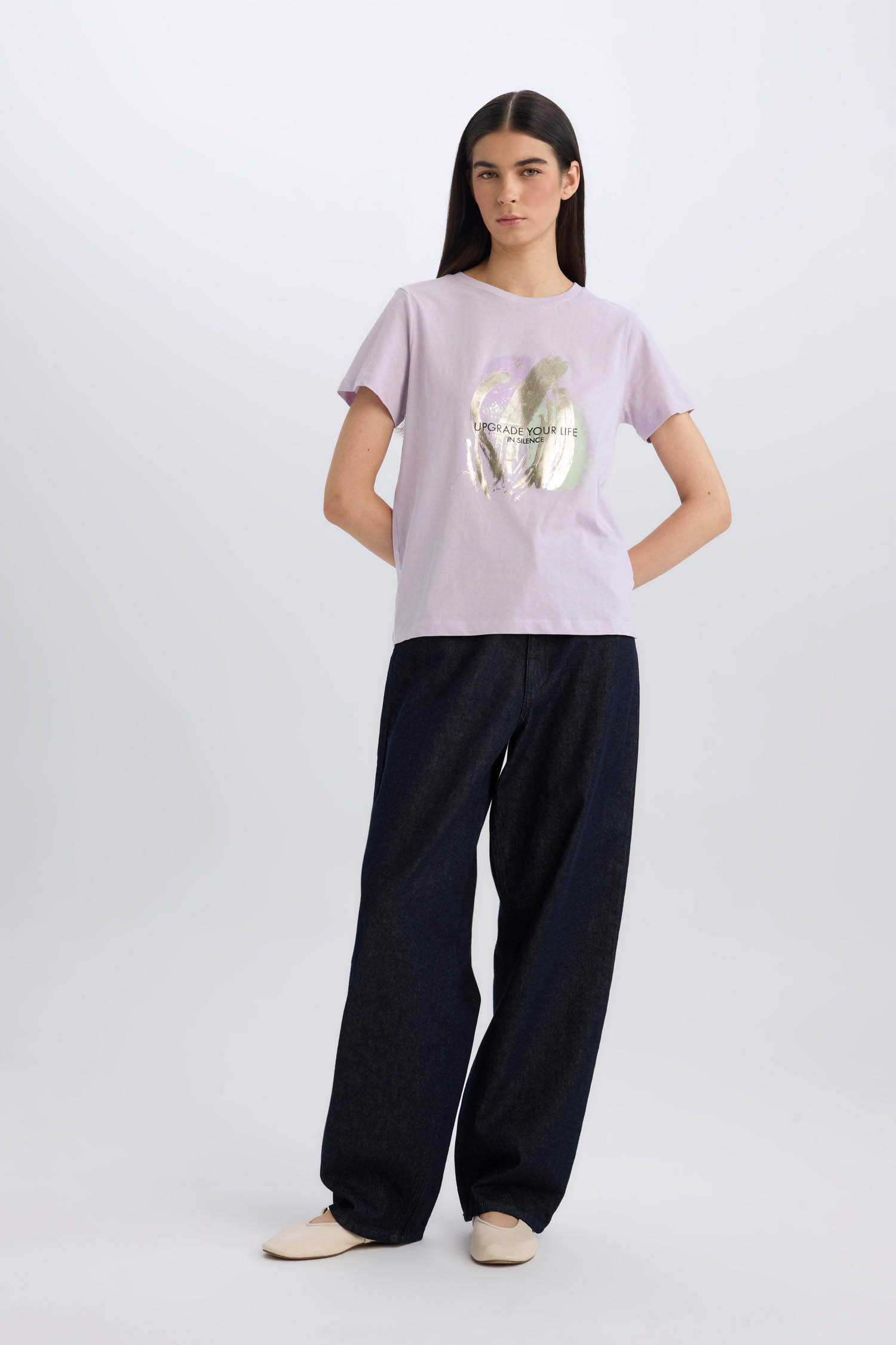 تيشيرت نص ردن قصة عادية بياخة مستديرة