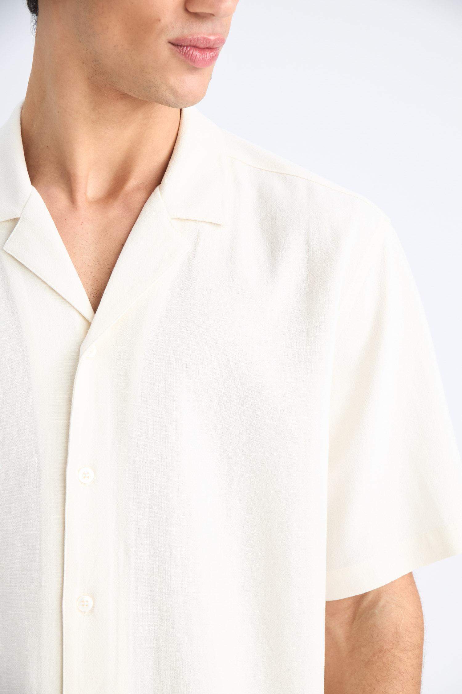 Chemise en coton à manches courtes Coupe décontractée