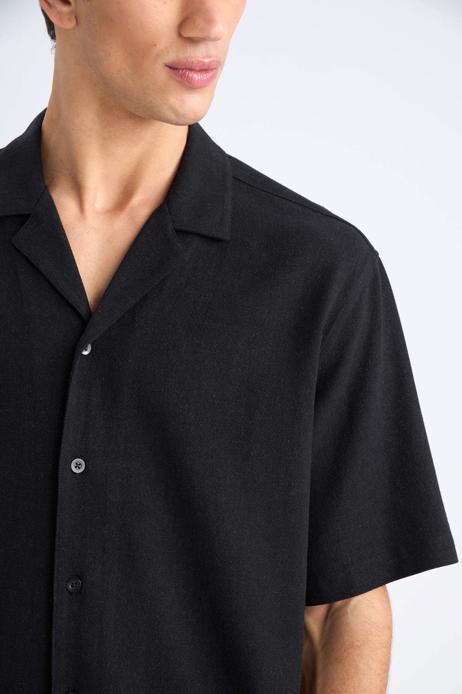 Chemise en coton à manches courtes Coupe décontractée