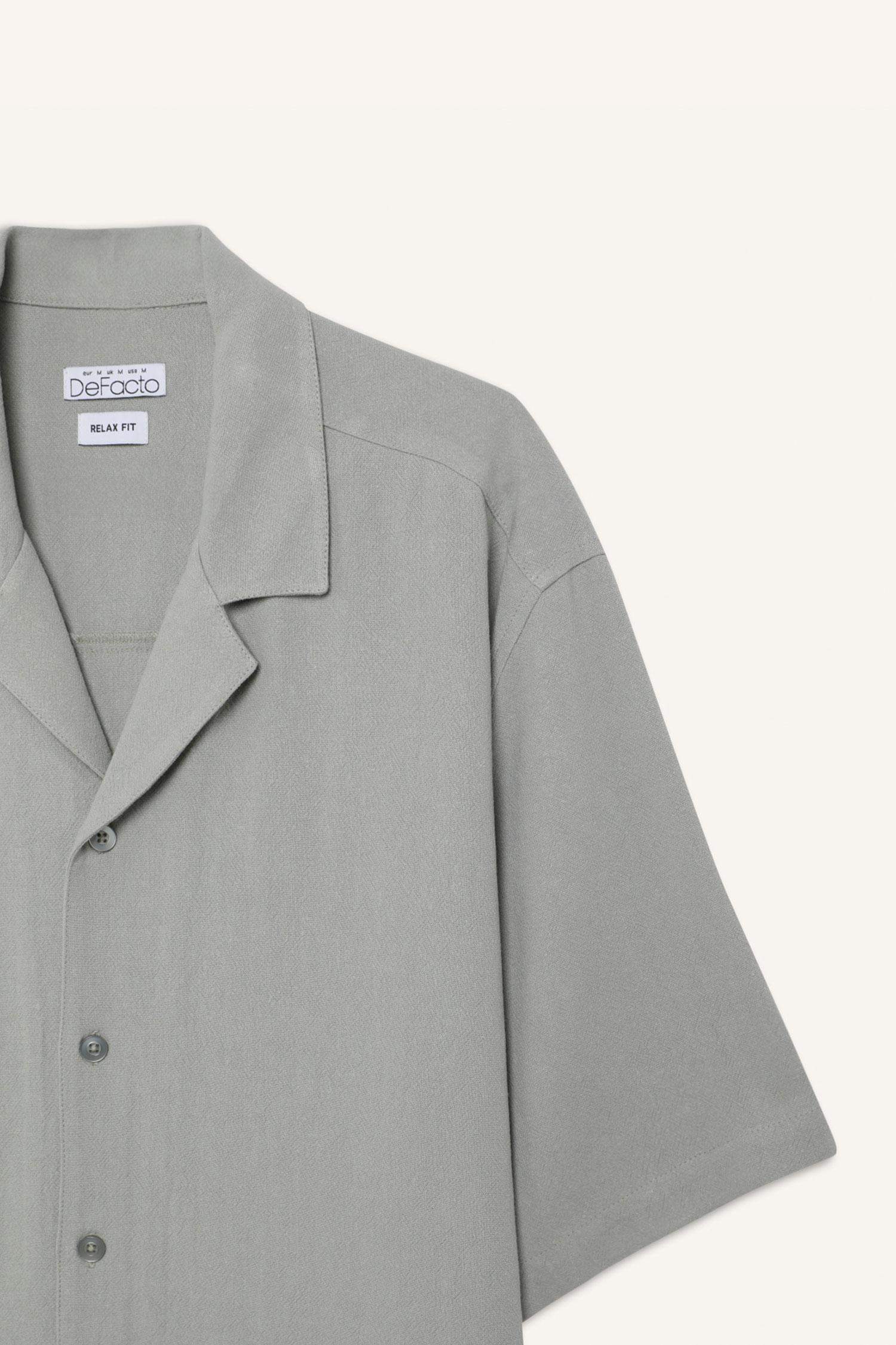 قميص نص كم قطن قصة مريحة برقبة بولو