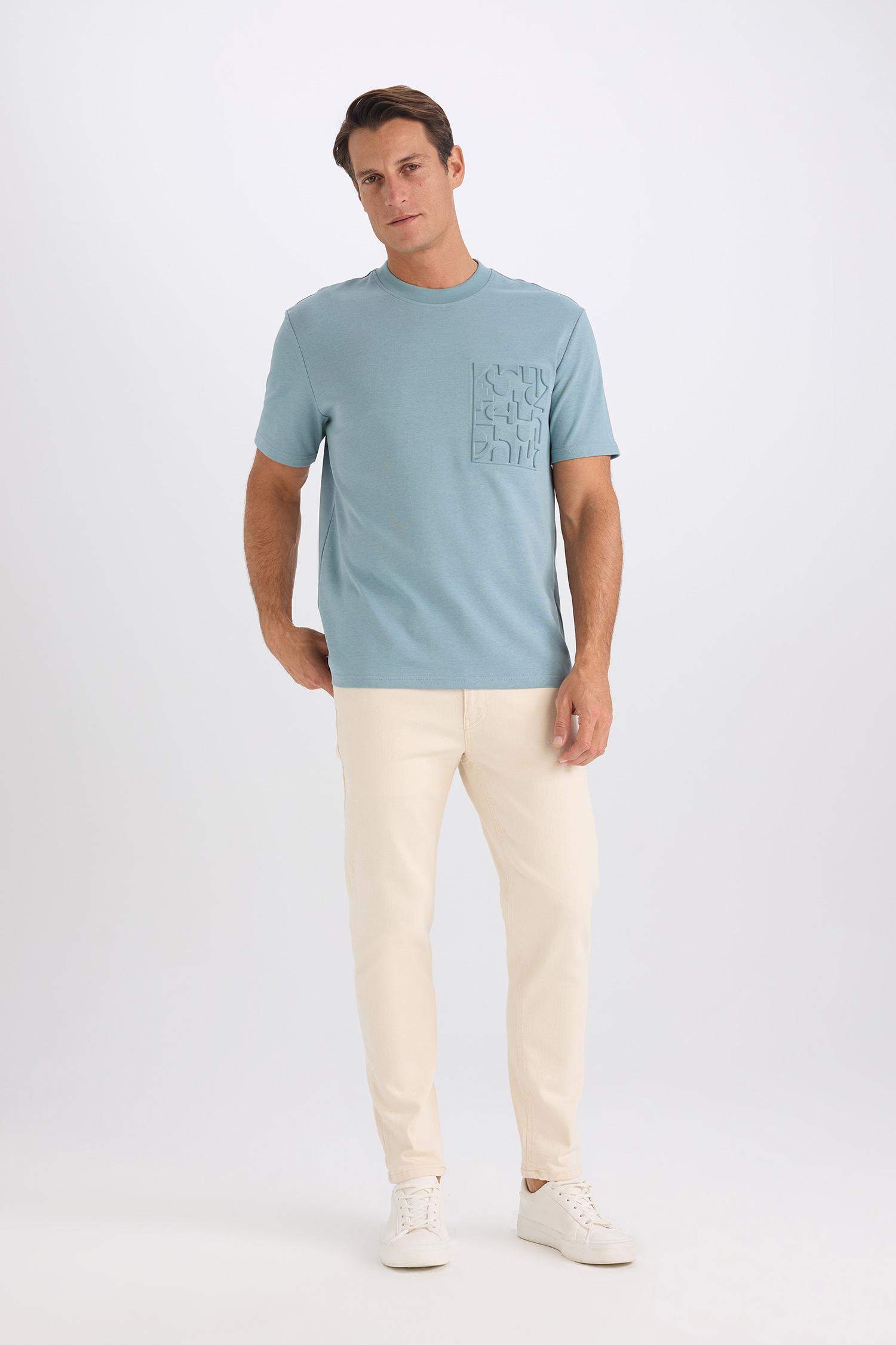 Regular Fit Bisiklet Yaka Kısa Kollu Ağır Kumaş Tişört