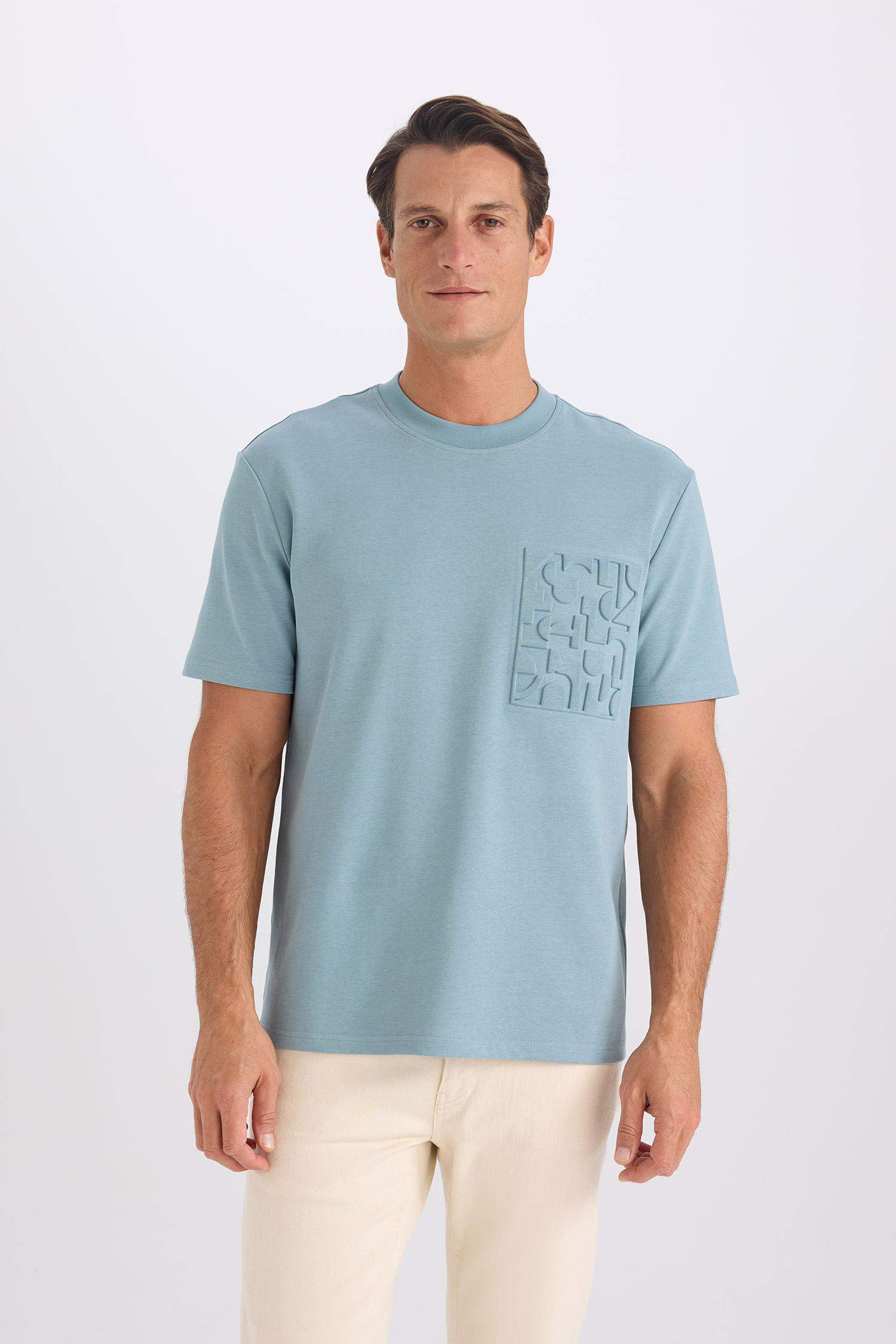 Regular Fit Bisiklet Yaka Kısa Kollu Ağır Kumaş Tişört