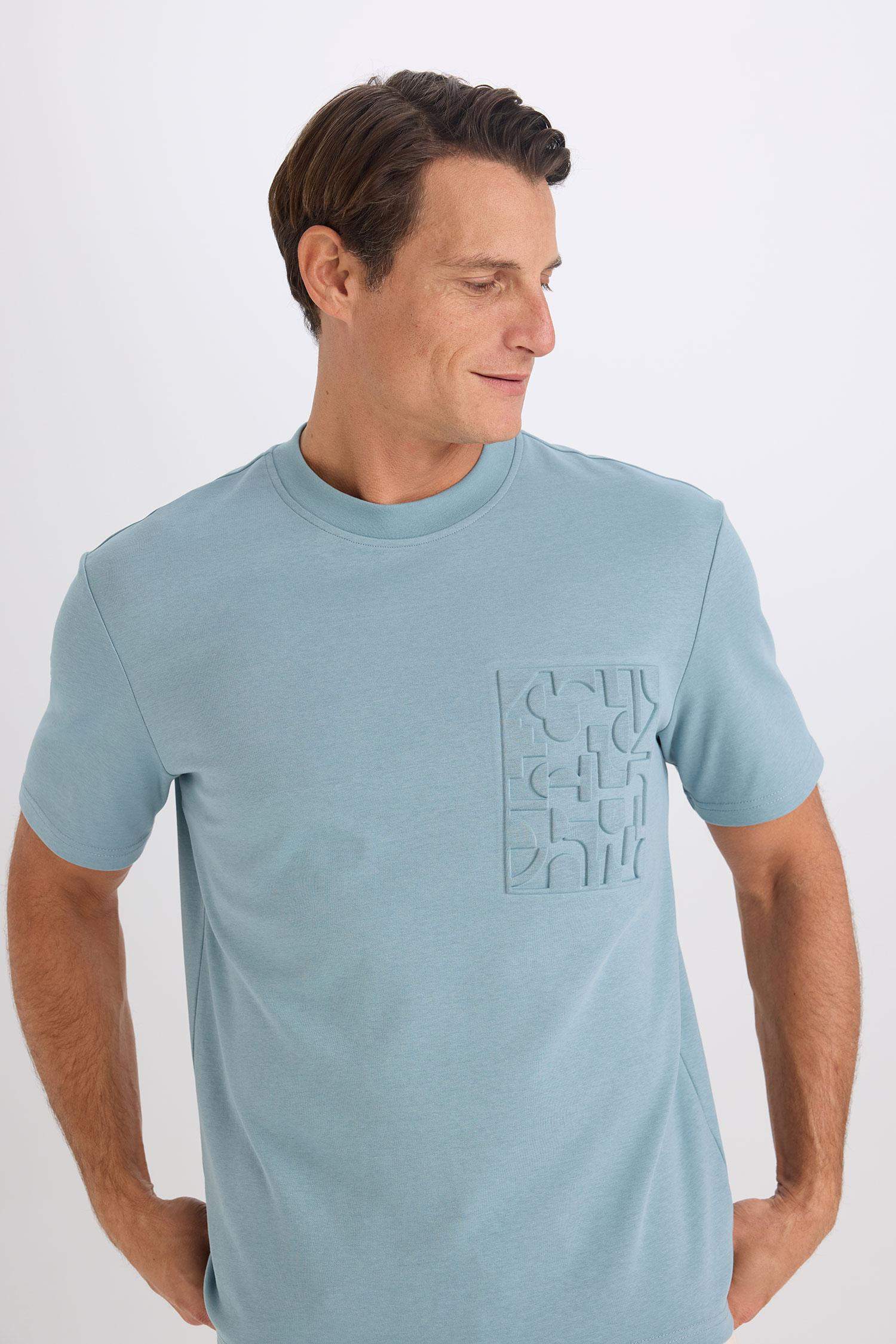 Regular Fit Bisiklet Yaka Kısa Kollu Ağır Kumaş Tişört