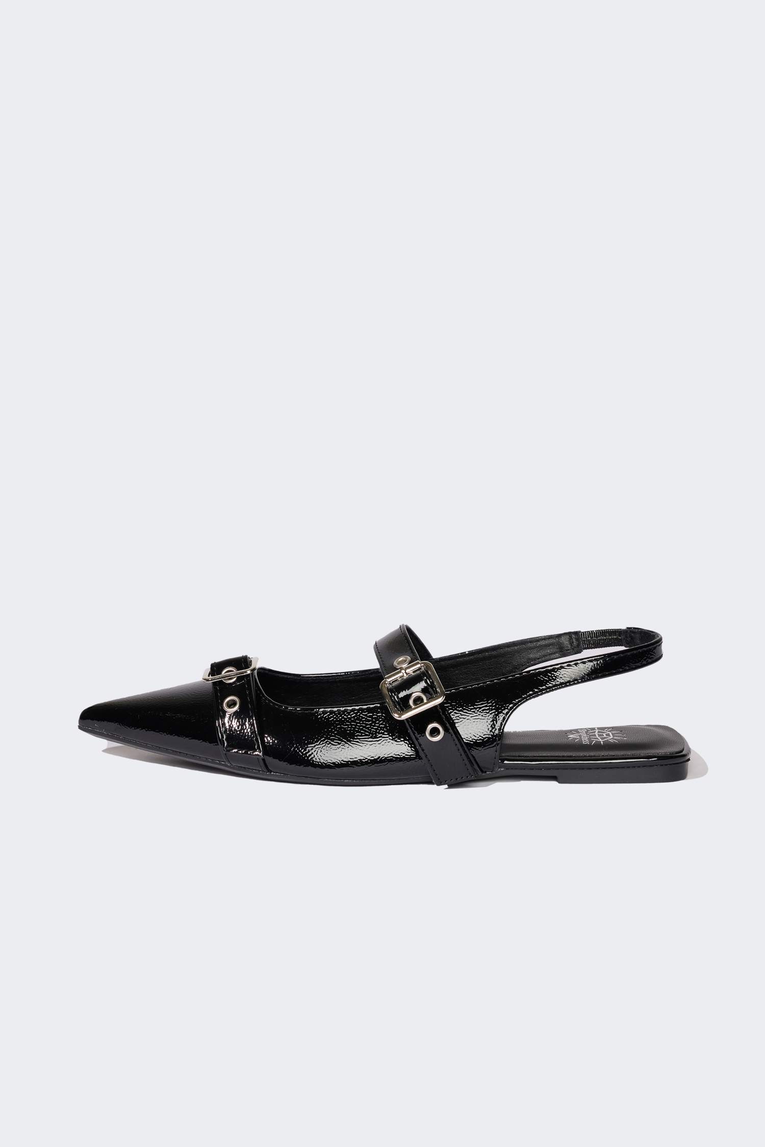 حذاء فلات نسائي جلد صناعي بكعب مسطح