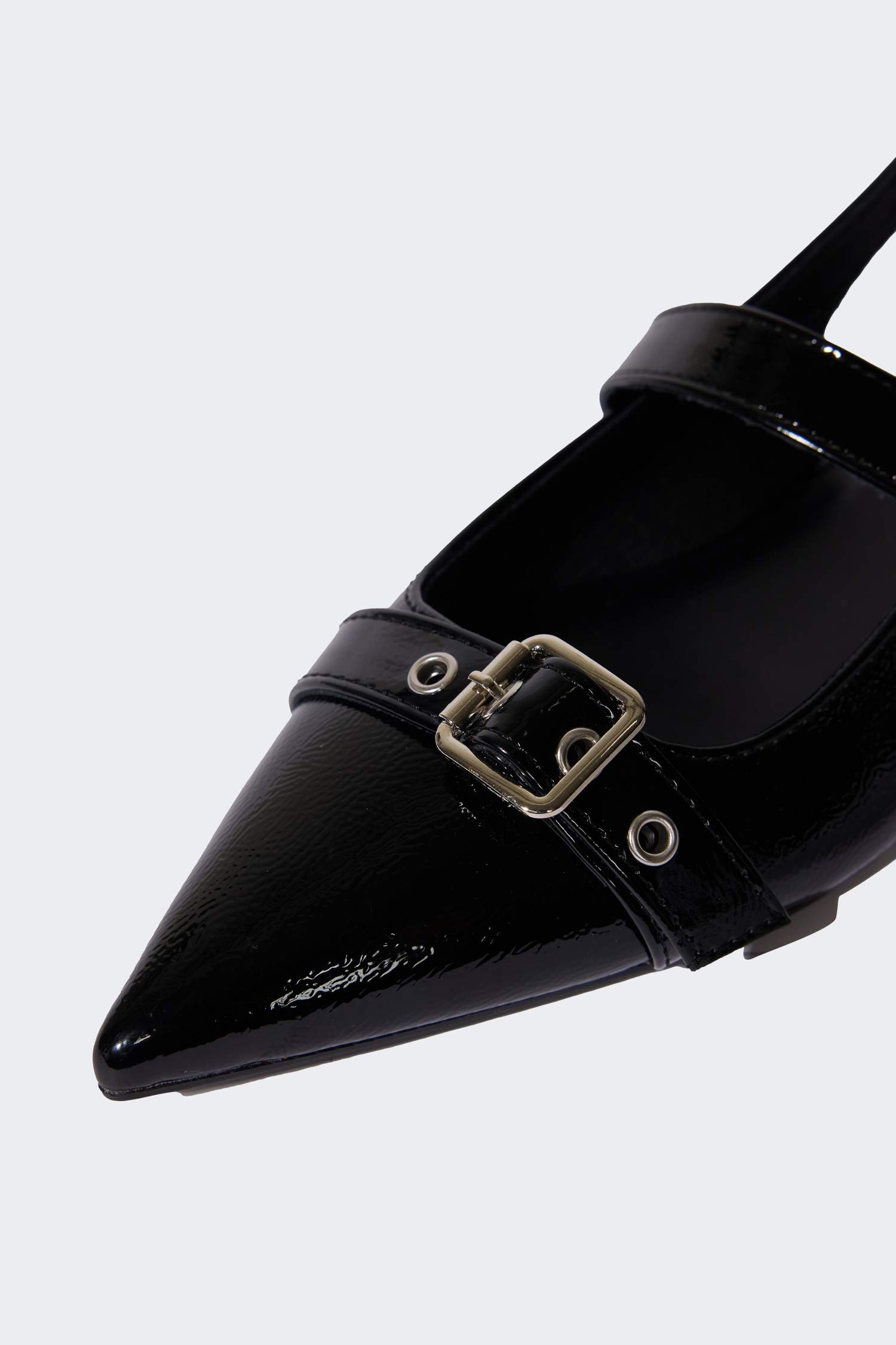 حذاء فلات نسائي جلد صناعي بكعب مسطح