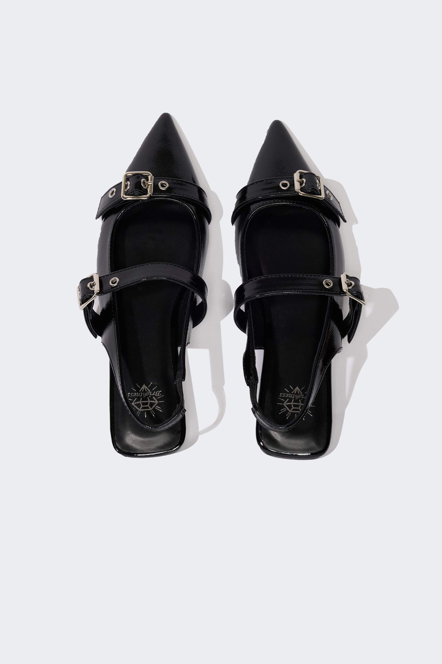 حذاء فلات نسائي جلد صناعي بكعب مسطح