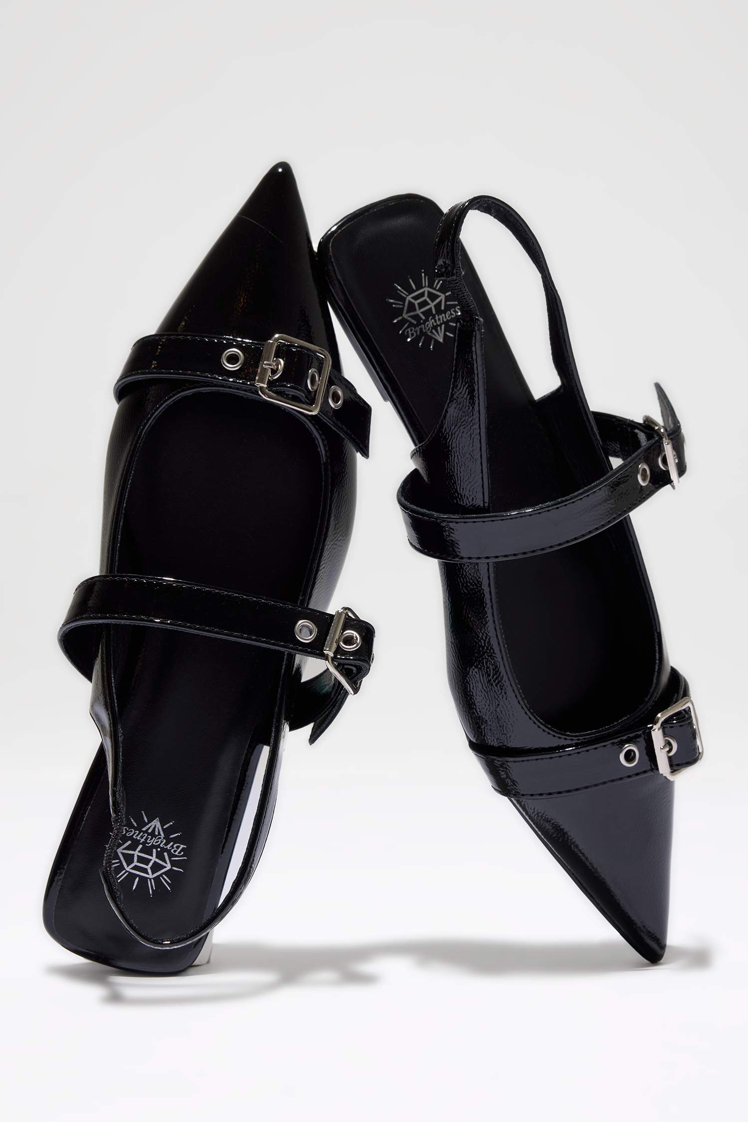 حذاء فلات نسائي جلد صناعي بكعب مسطح