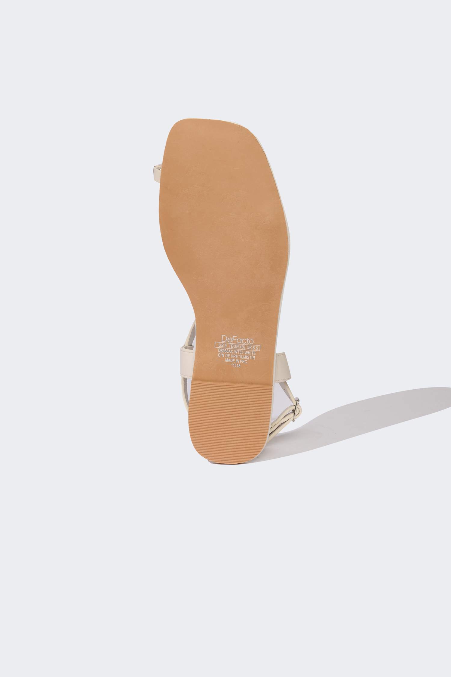 Woman Stoned Flat Sole Faux Leather Sandals