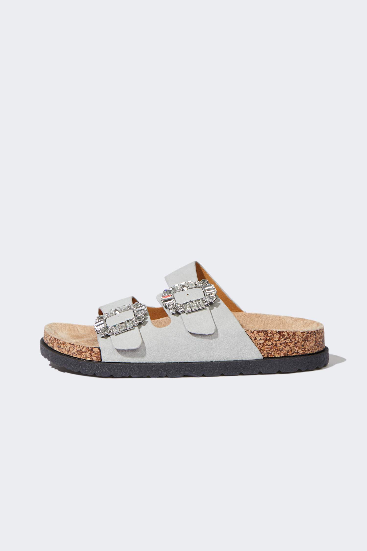 شبشب حريمي جلد صناعي بكعب مسطح