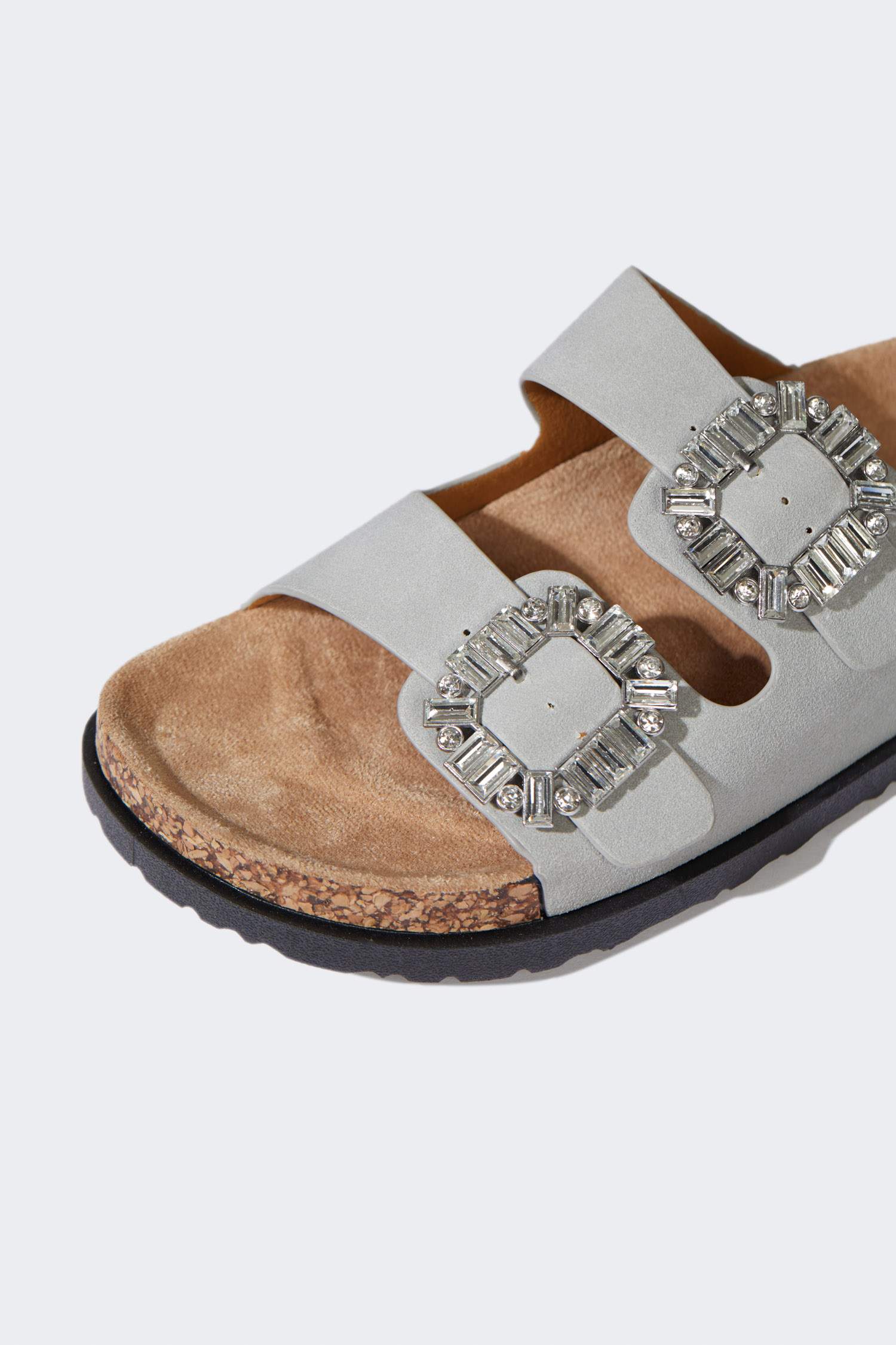 Woman Flat Sole Faux Leather Slippers