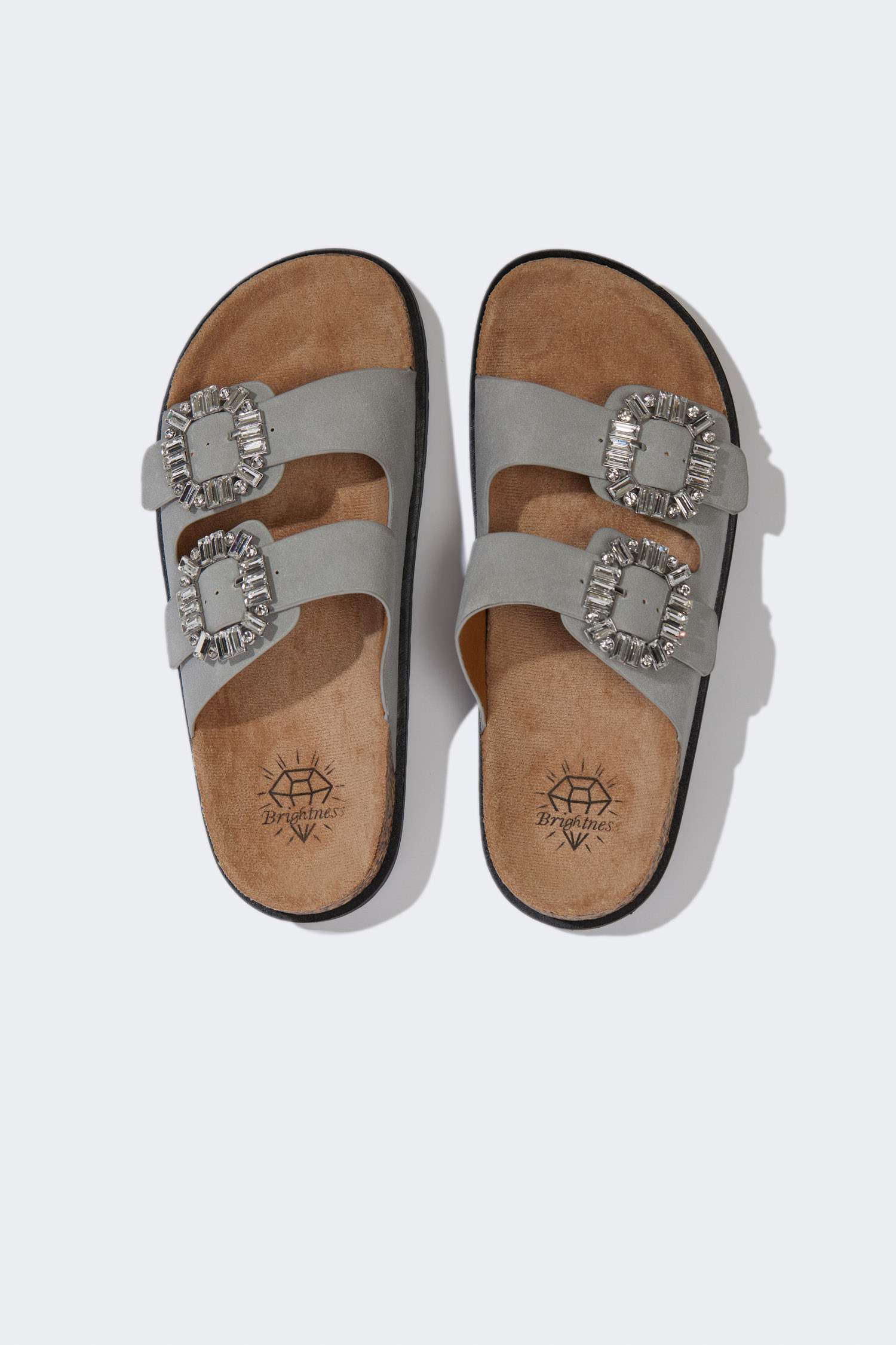 Woman Flat Sole Faux Leather Slippers