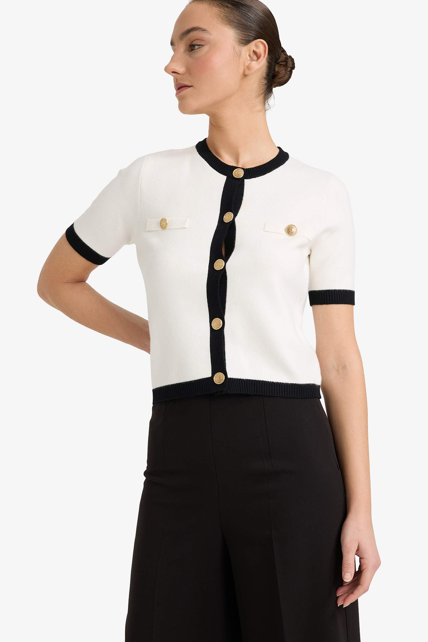 Regular Fit дөңгелек жағалы кардиган