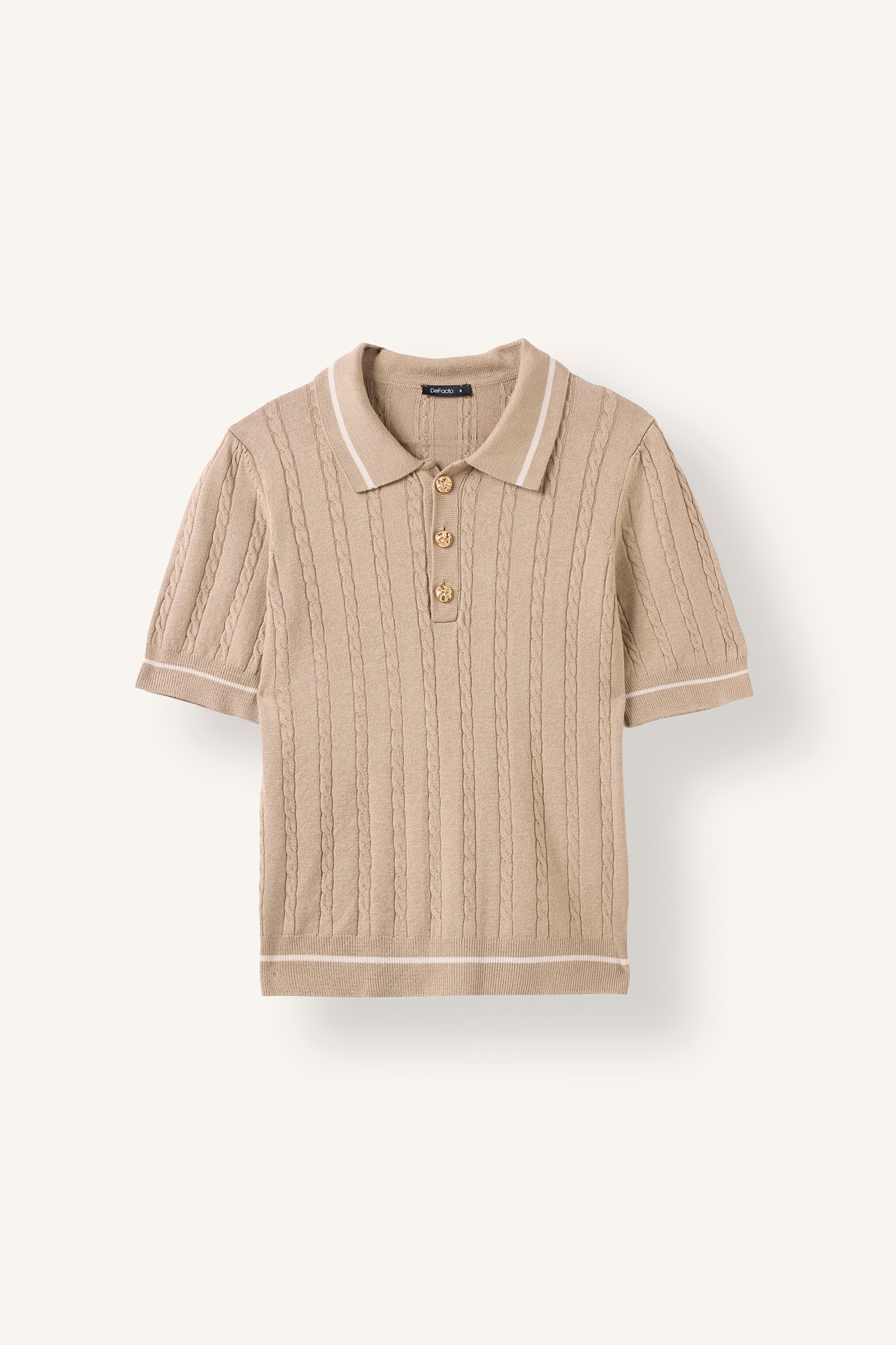 DeFacto Fitilli Polo Yaka Basic Kazak