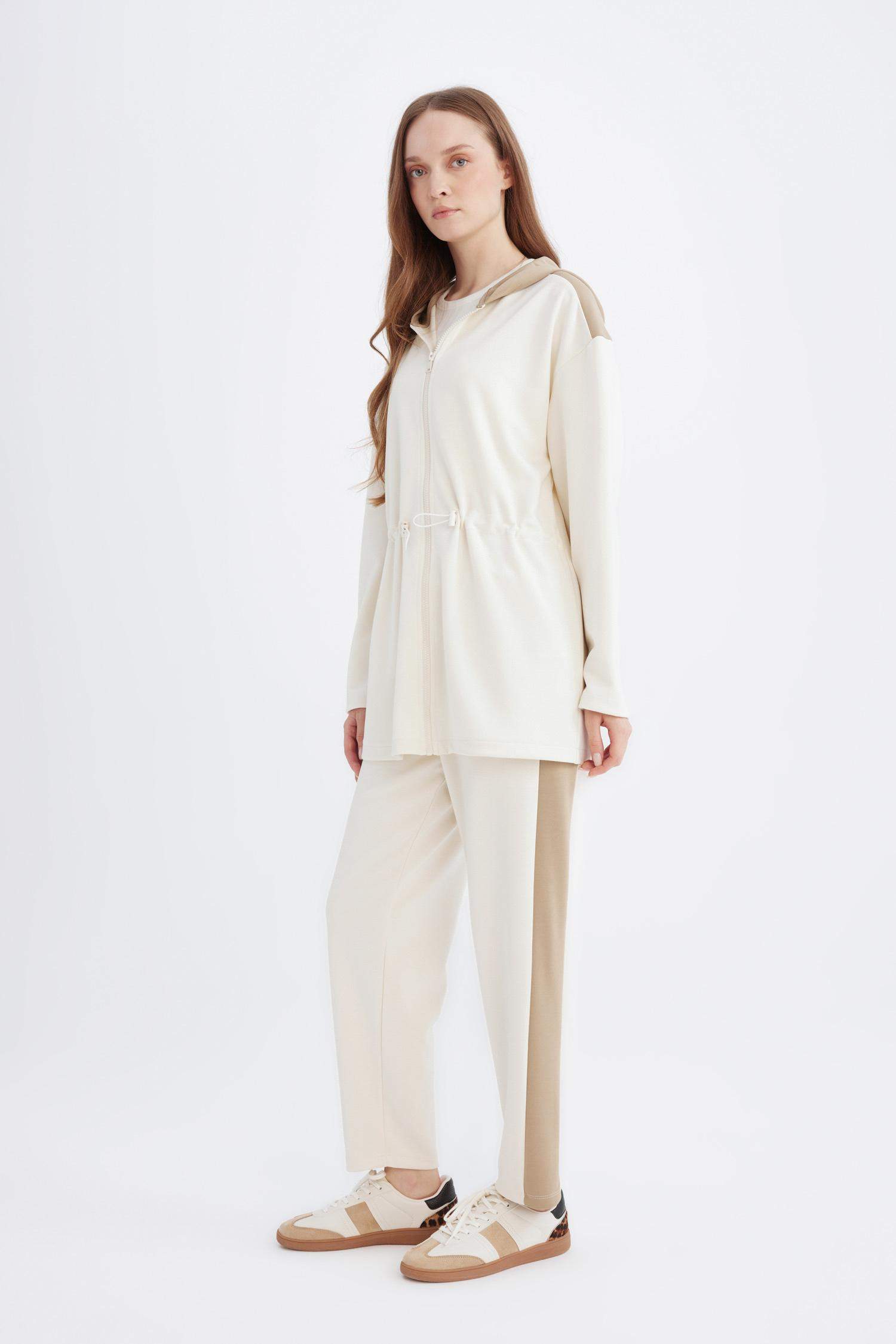 Beli Lastikli Yan Şeritli Harem Pantolon