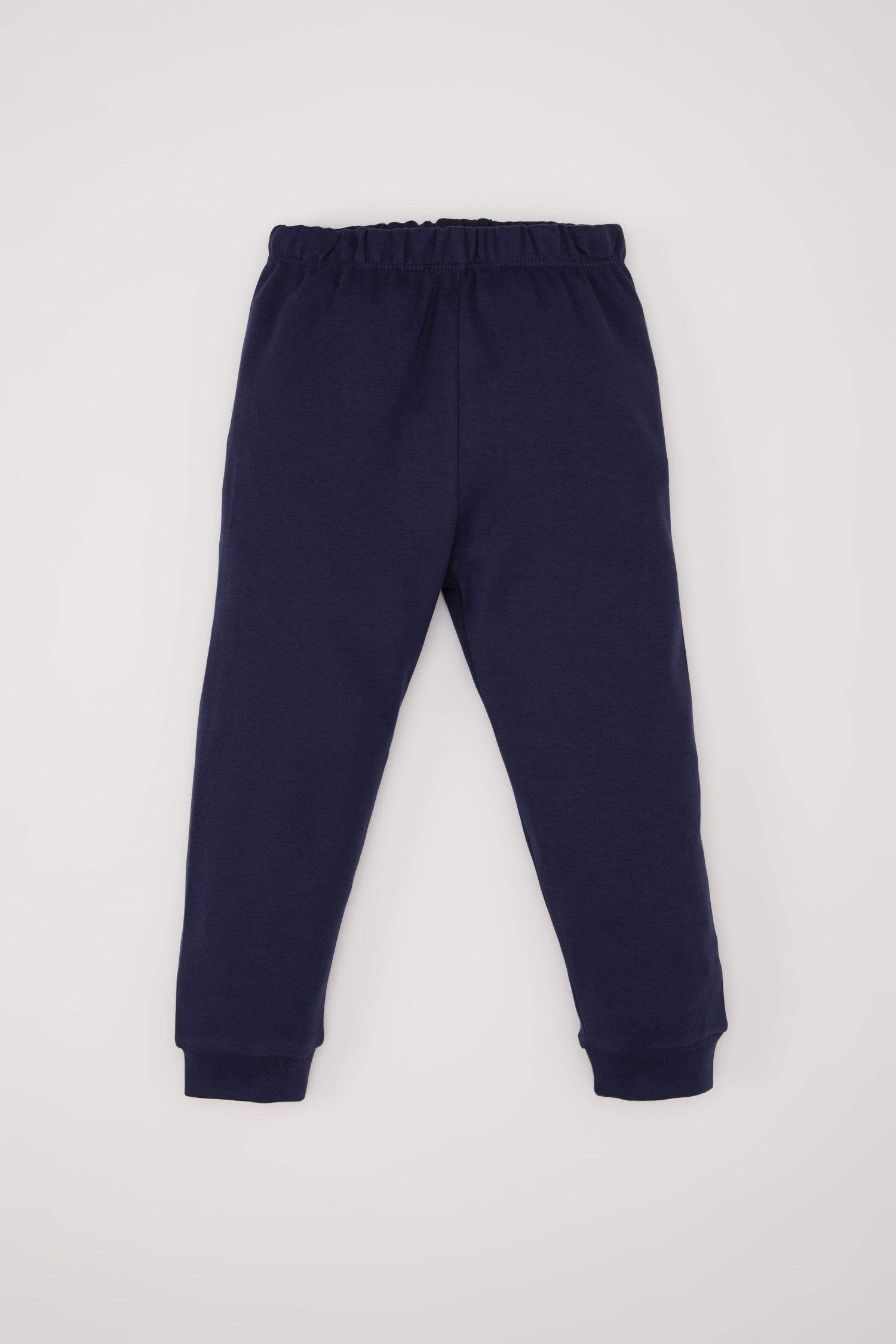 Erkek Bebek Pijama Takımı Uzay Baskılı Uzun Kollu Üst Beli Lastikli Uzun Alt