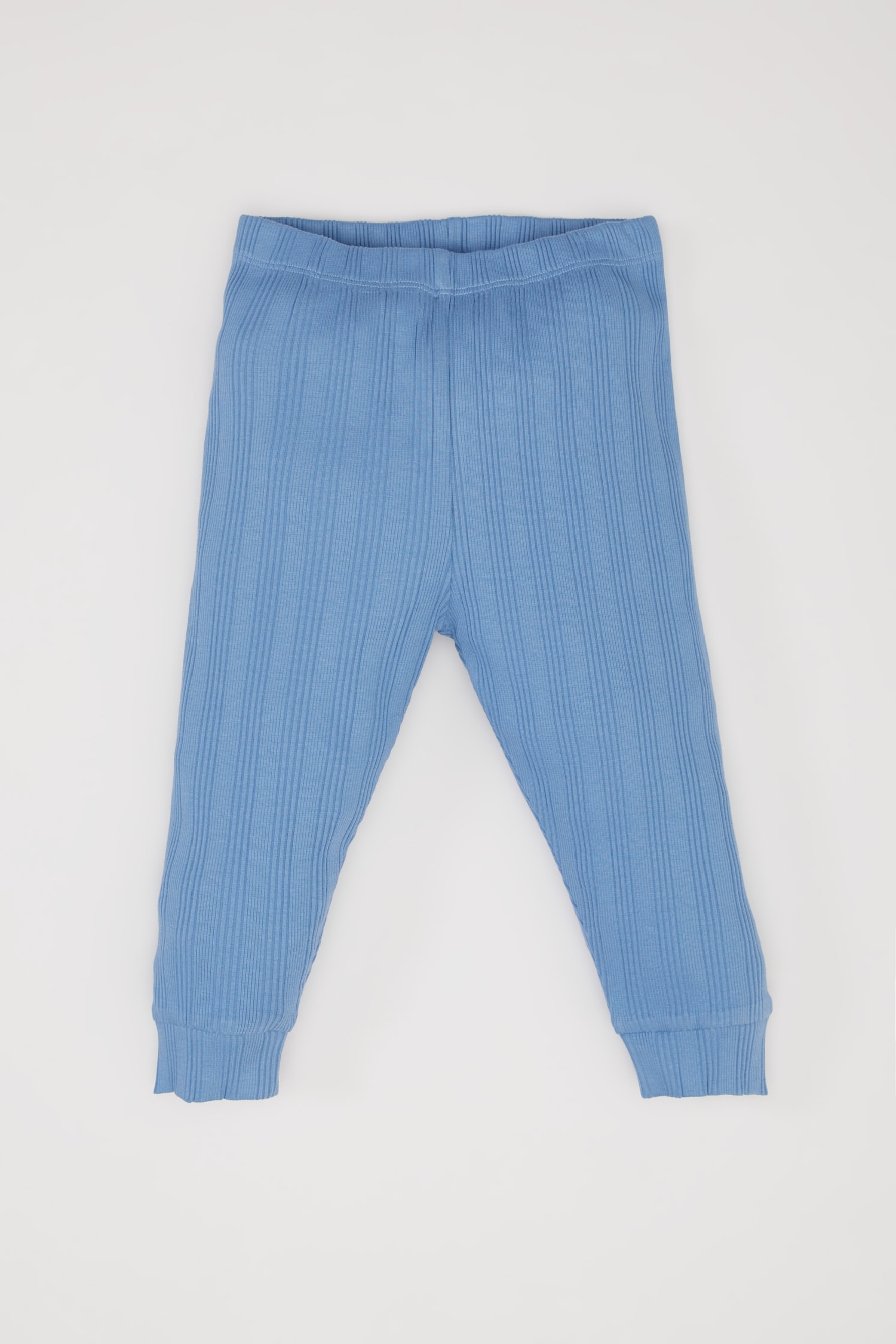 Erkek Bebek Pijama Takımı Fitilli Kaşkorse Dinozor Baskılı Uzun Kollu Üst Beli Lastikli Uzun Alt