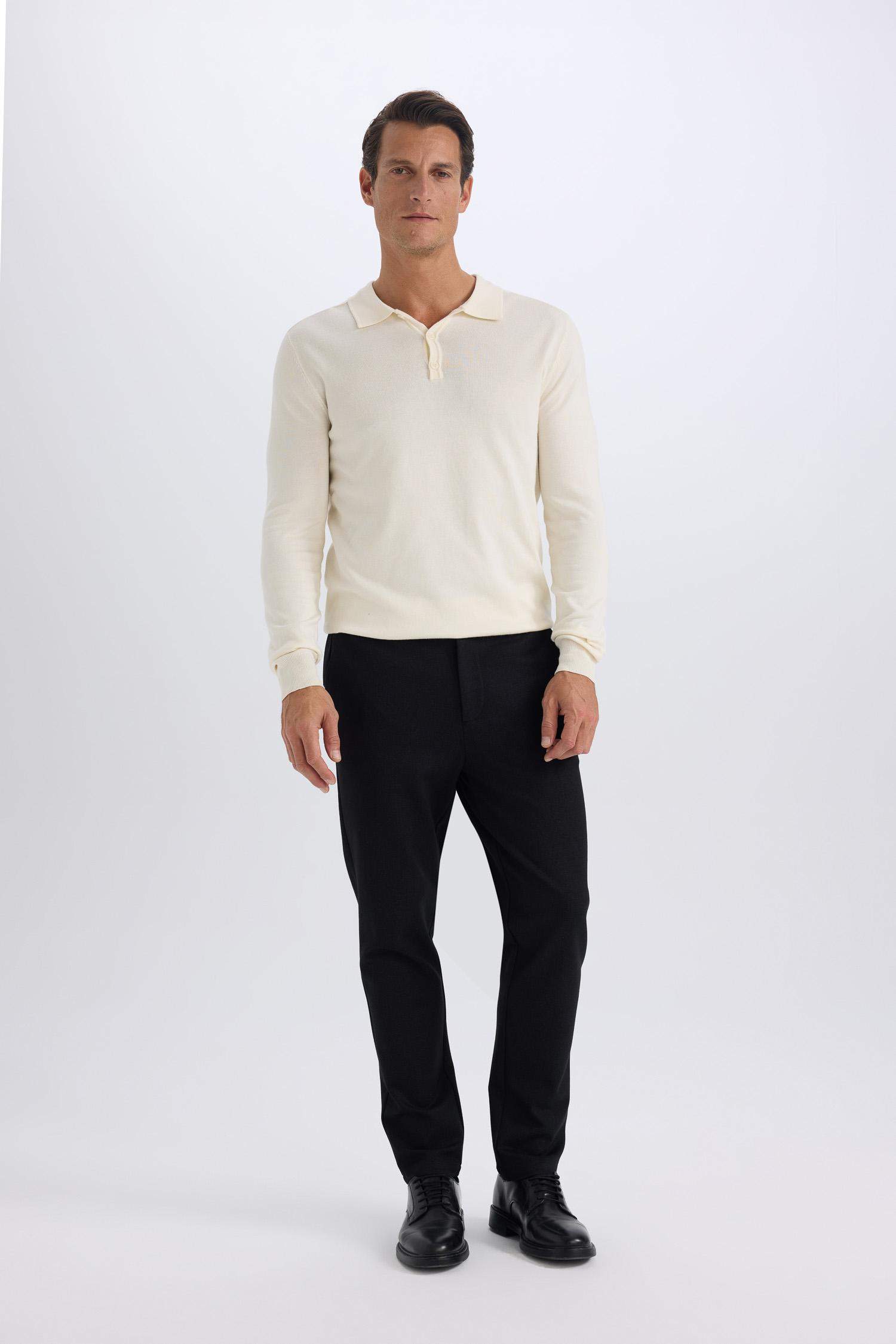 Tailored Regular Fit Normal Kesim Kumaş Pantolon Basic Düz Cepli