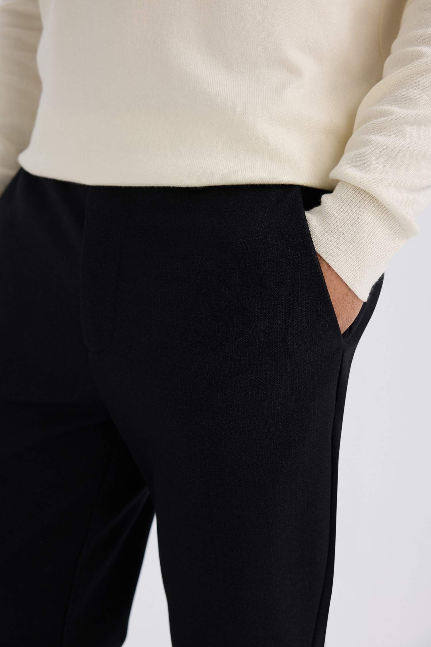 Tailored Regular Fit Normal Kesim Kumaş Pantolon Basic Düz Cepli