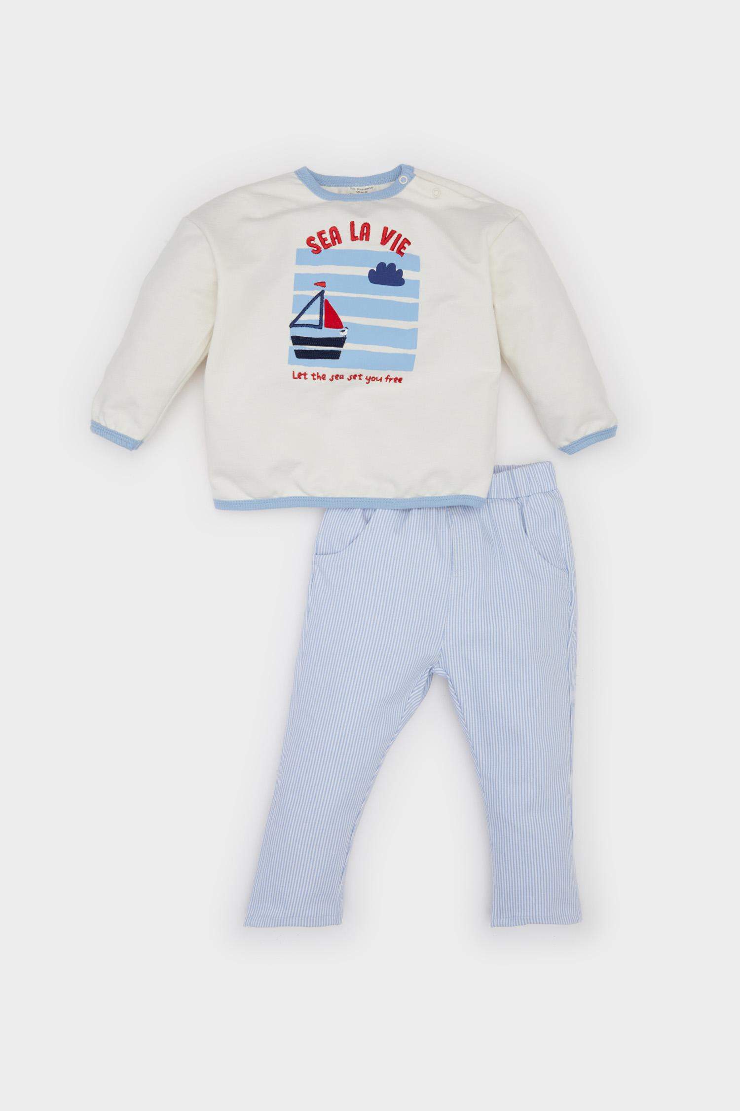 Baby Boy Marine Printed Thin Fabric 2 Piece Set