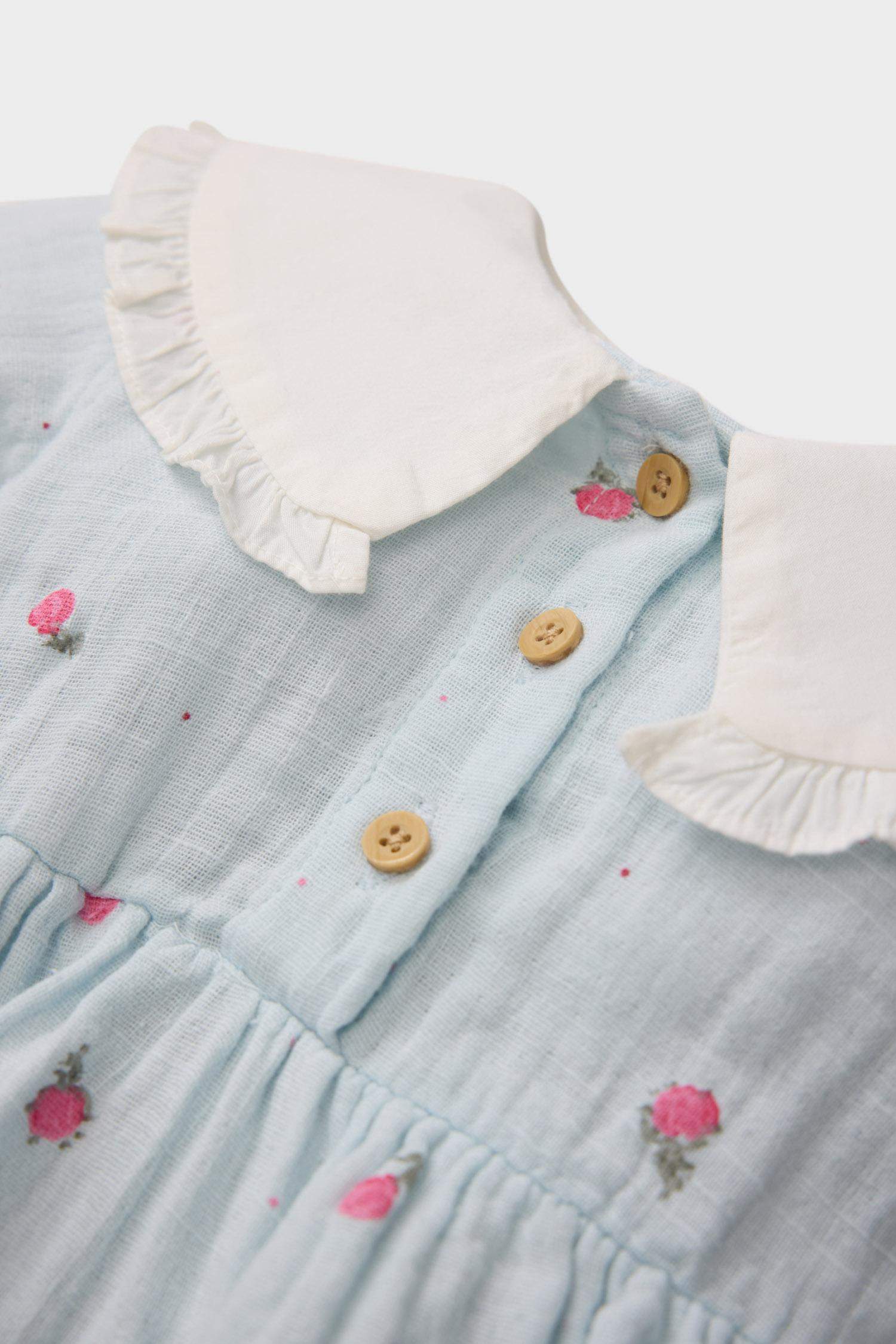 Kız Bebek Yenidoğan 2'li Takım Çiçekli Müslin Uzun Kollu Tulum Külotlu Çorap