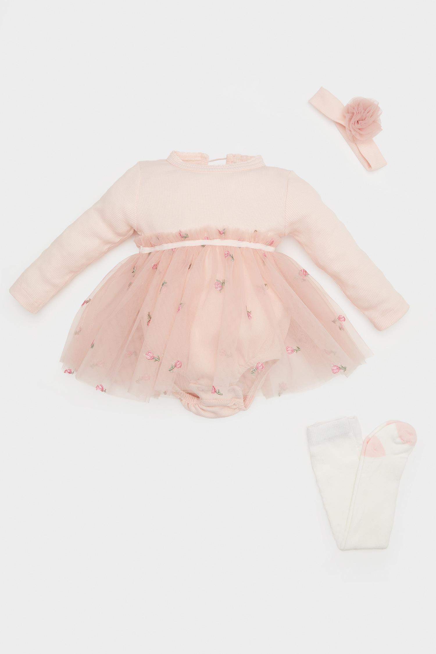 Ensemble de Robe tutu brodée Collants et bandeau pour bébé fille