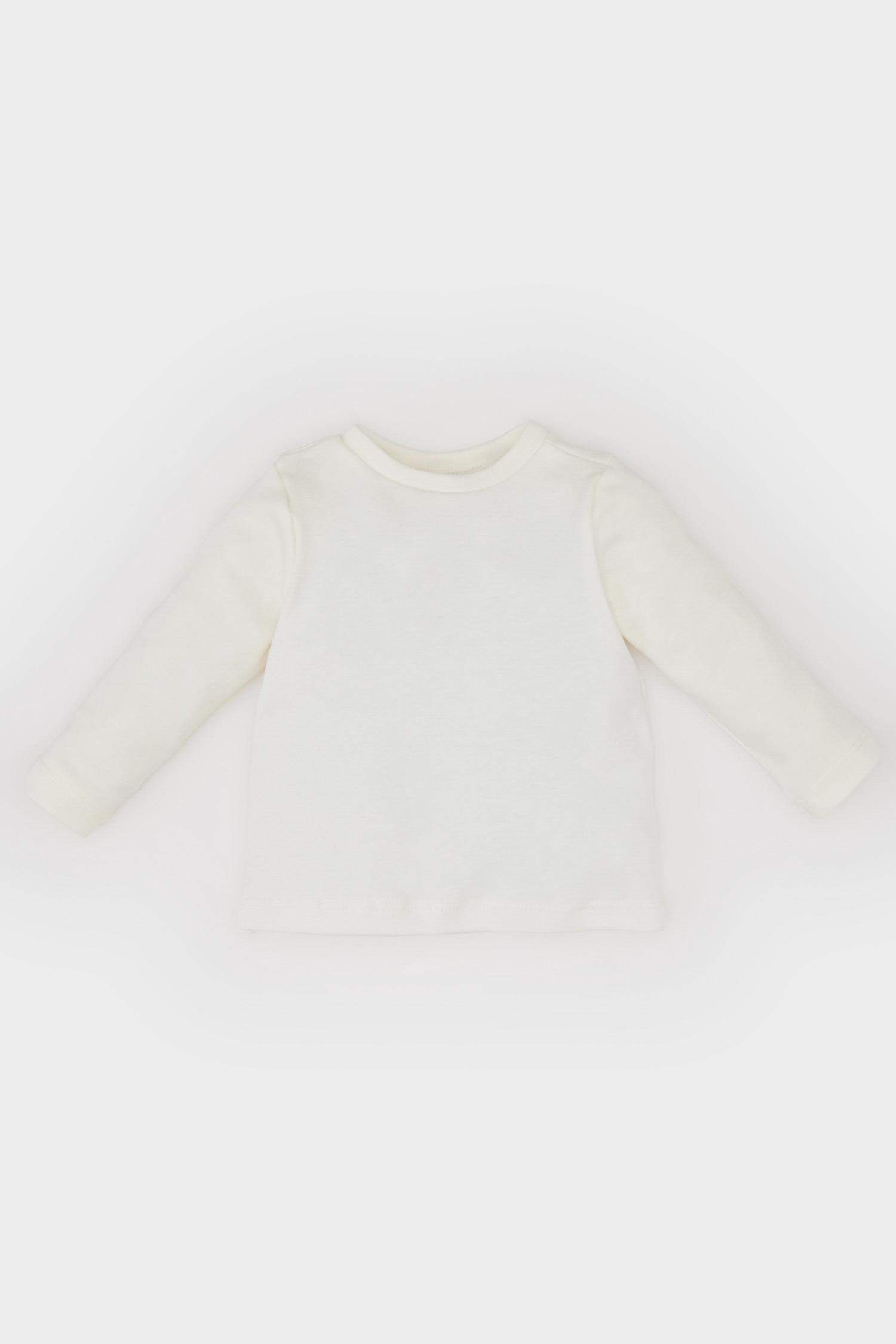 Kız Bebek 3'lü Takım Müslin Çiçekli Uzun Kollu Tişört Salopet Elbise Külotlu Çorap 