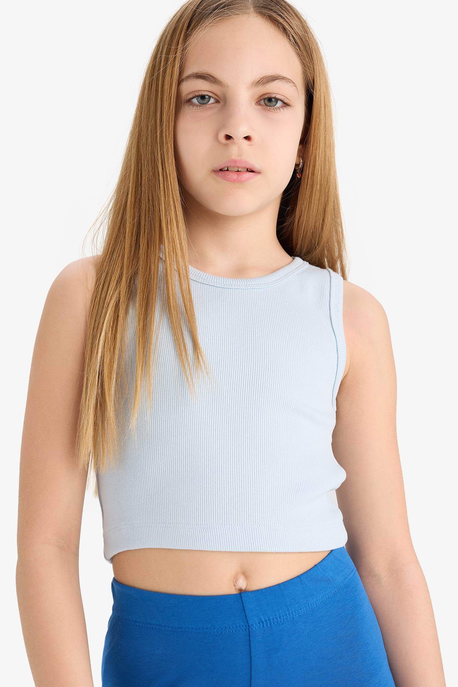 Girl Crew Neck Crop Top