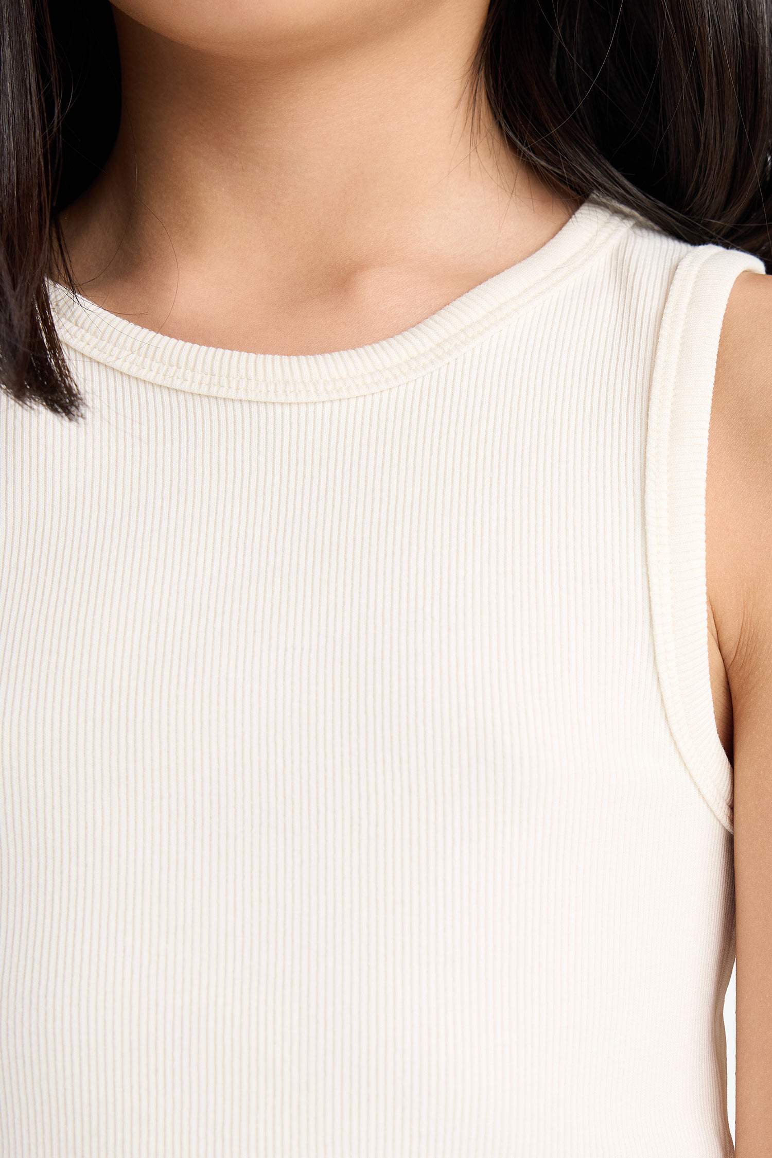 Kız Çocuk Bisiklet Yaka Basic Düz Atlet