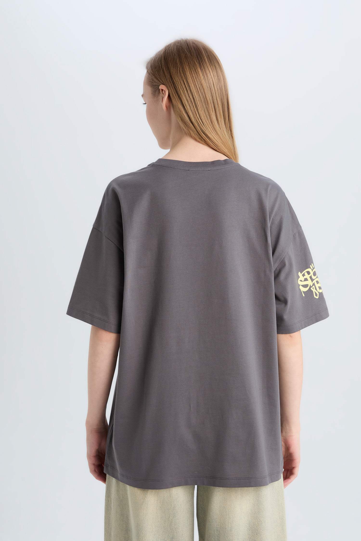 Coool SpongeBob Oversize Geniş Kalıp Bisiklet Yaka Kısa Kollu Tişört