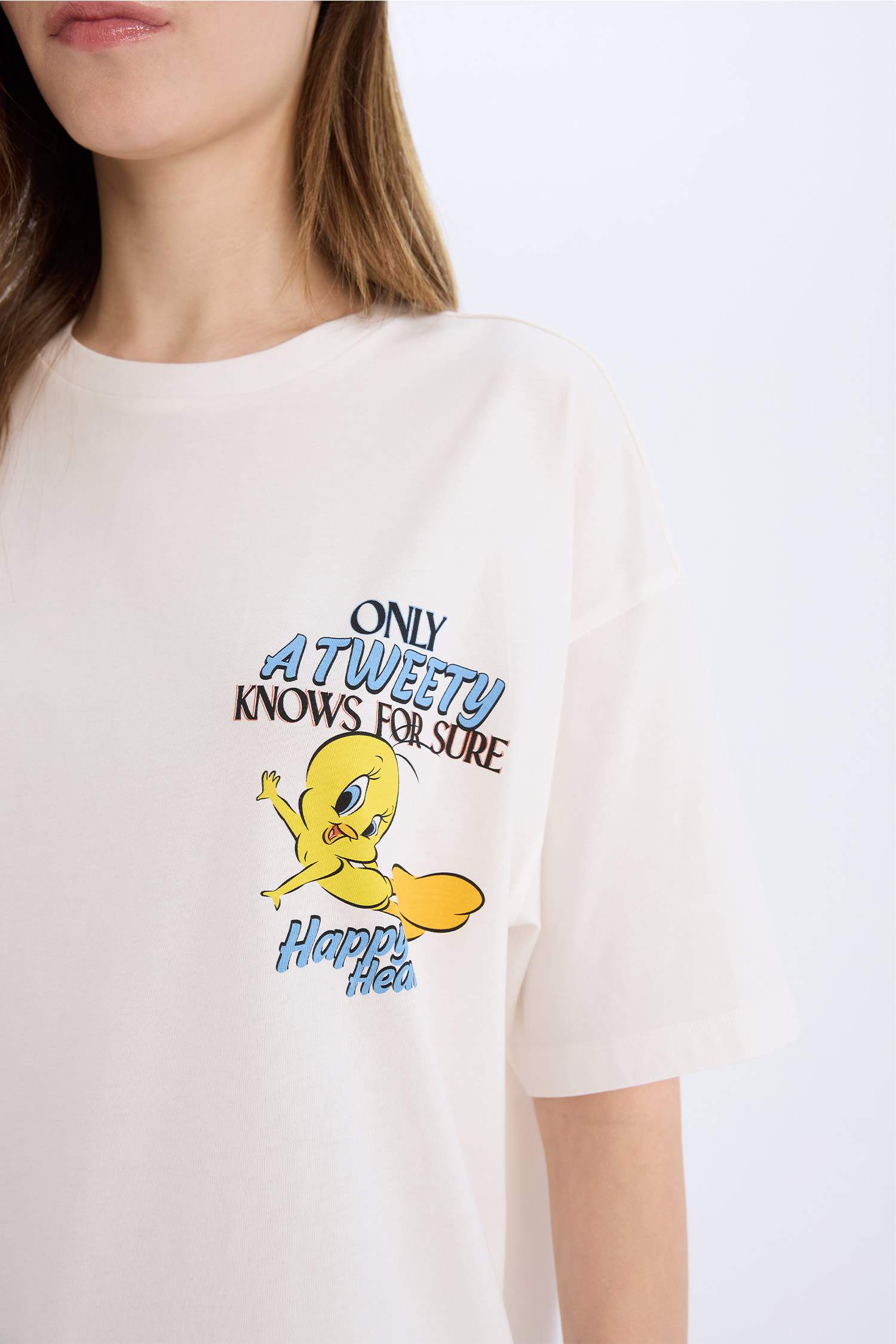 Coool Looney Tunes Лицензиялық дөңгелек жаға үлкен Қысқа жеңді футболка