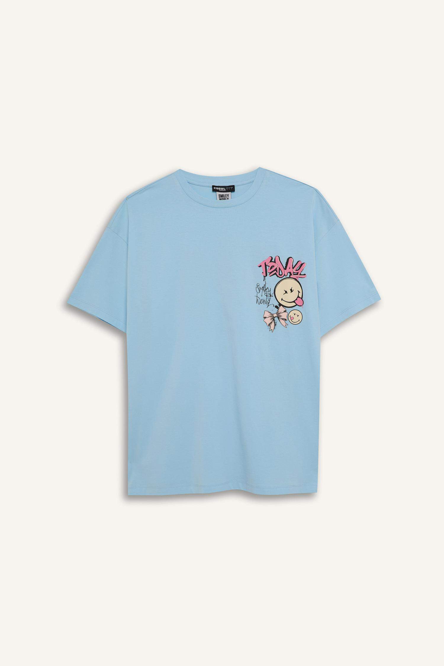 Coool SmileyWorld Лицензиялық дөңгелек жаға үлкен Қысқа жеңді футболка