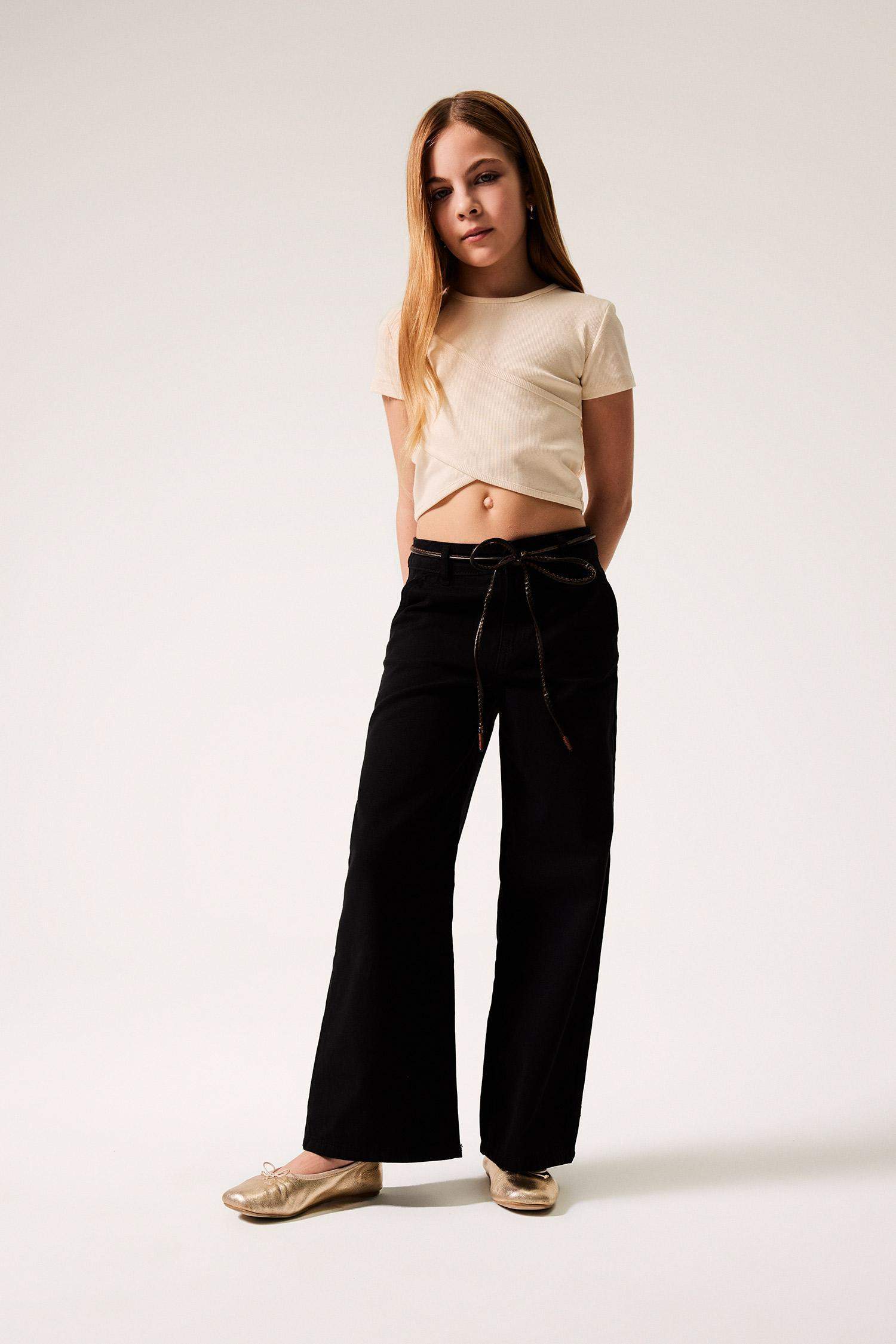 Kız Çocuk Wide Leg Geniş Paça Pamuklu Pantolon