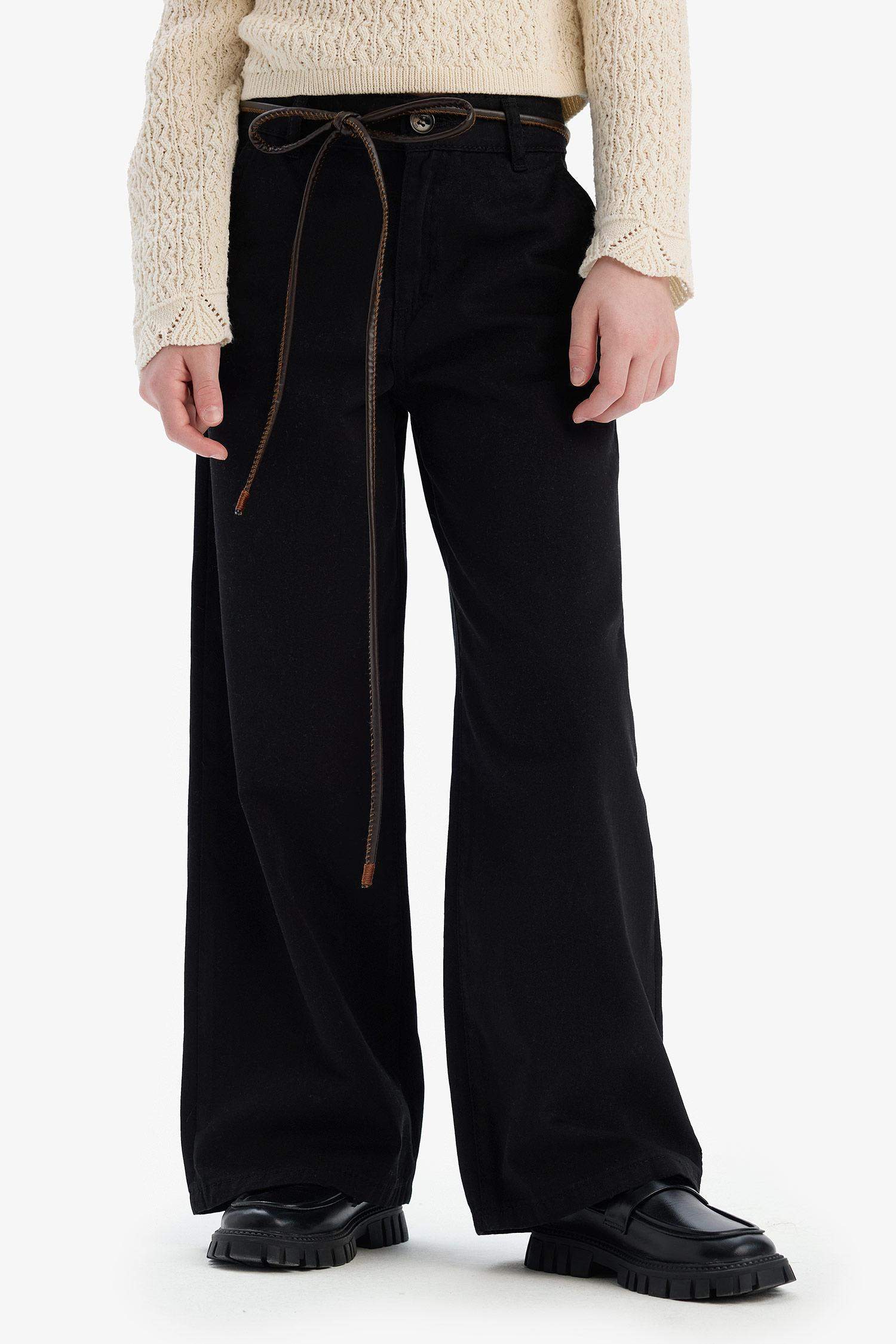 Kız Çocuk Wide Leg Geniş Paça Pamuklu Pantolon