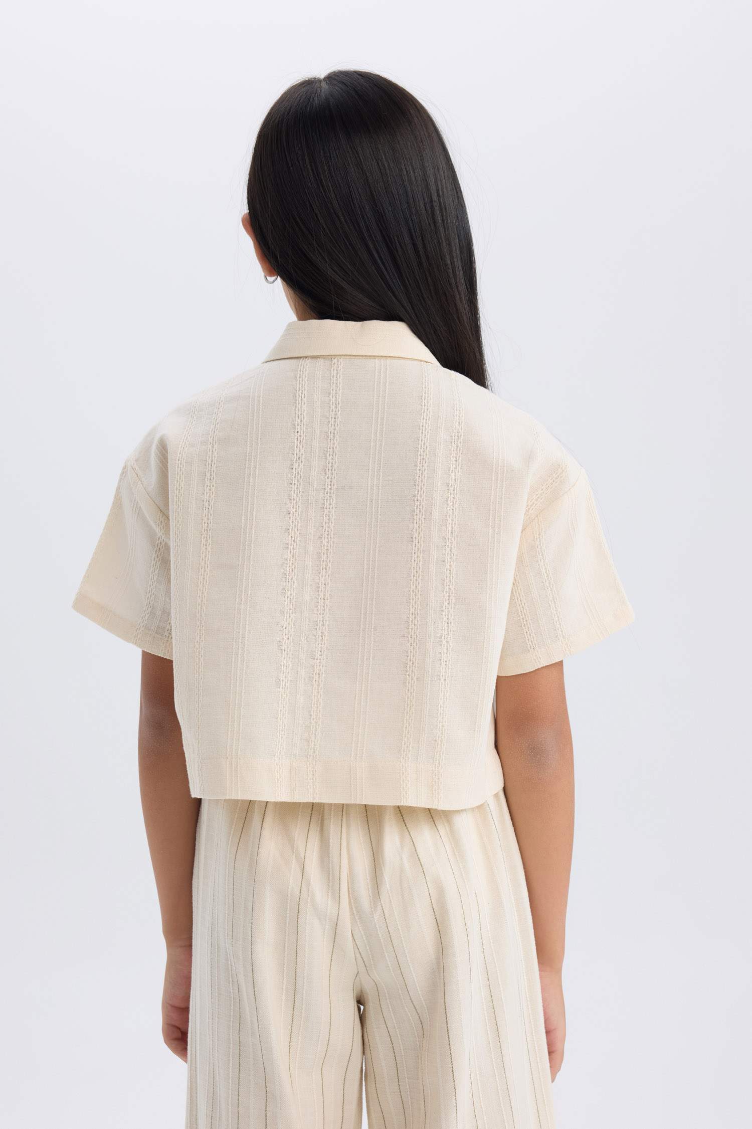 قميص كروب بناتي بيج كتان