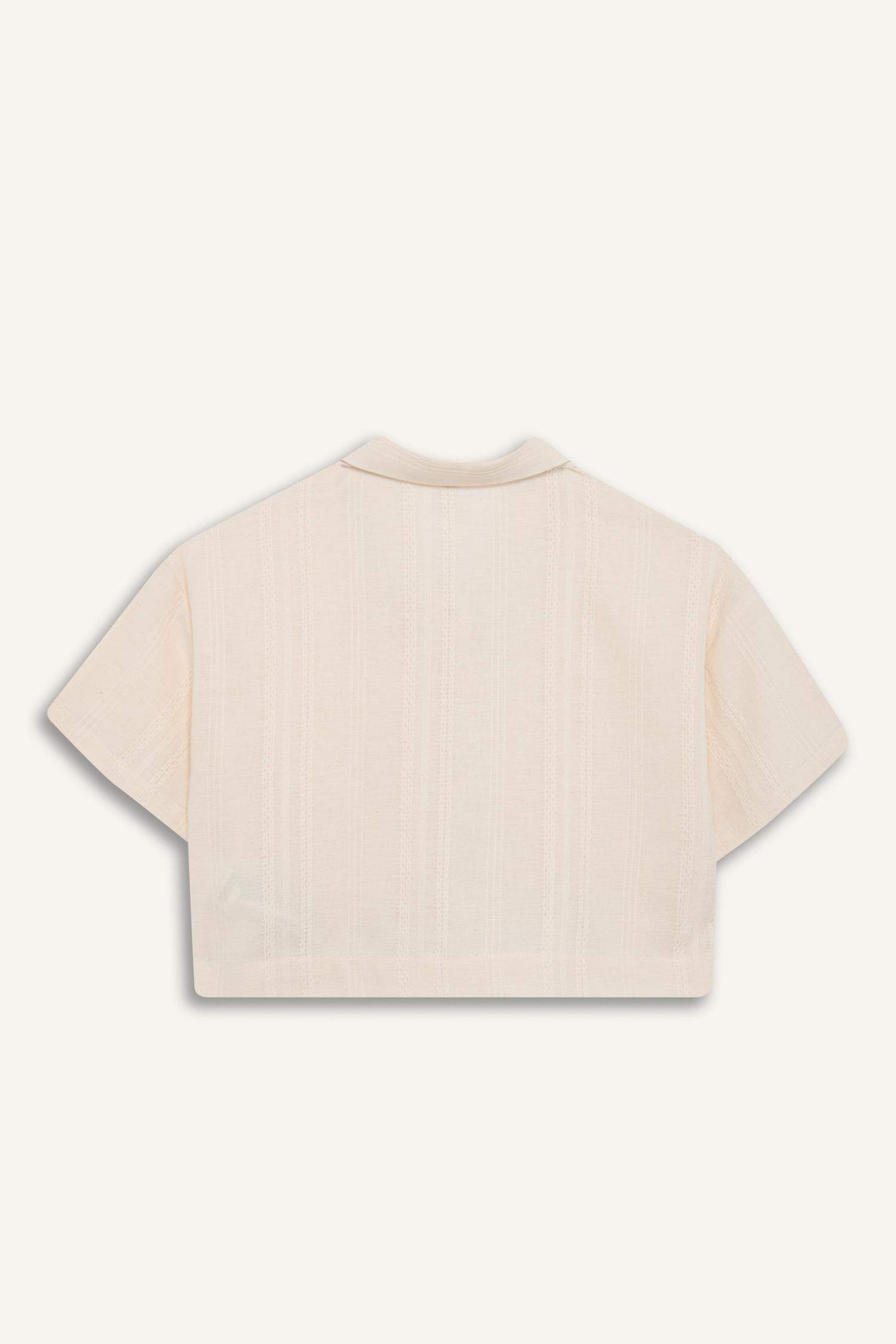 قميص كروب بناتي بيج كتان