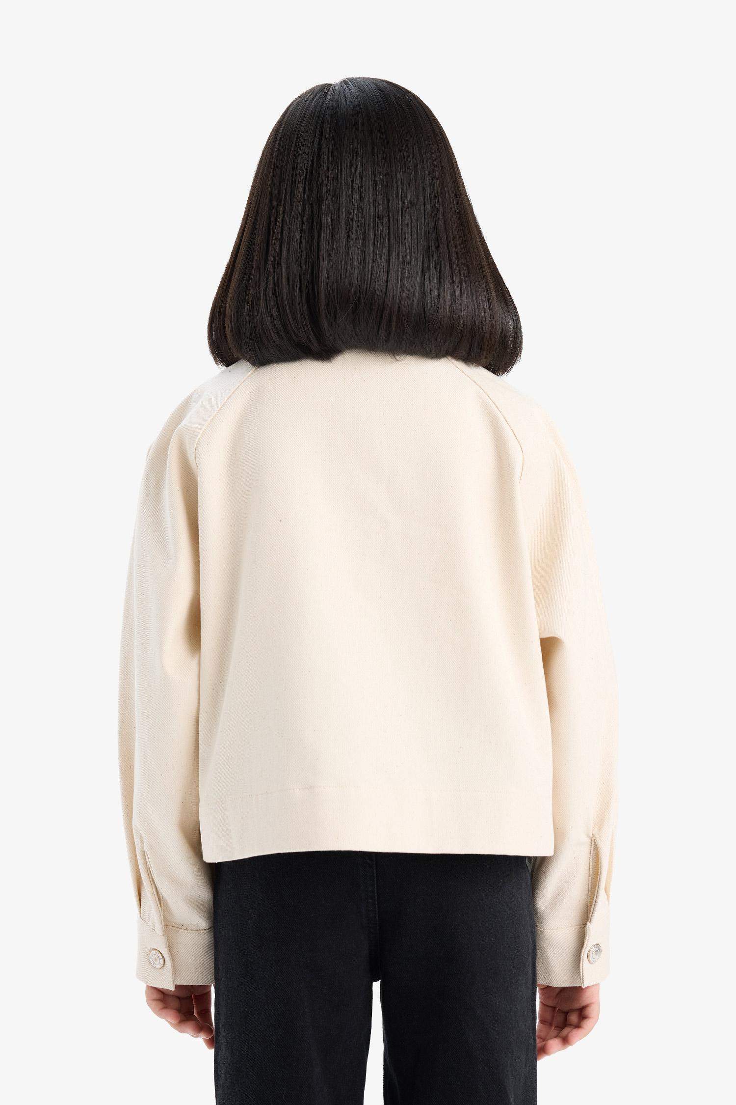 Girl Cotton Long Sleeve Crop Shirt