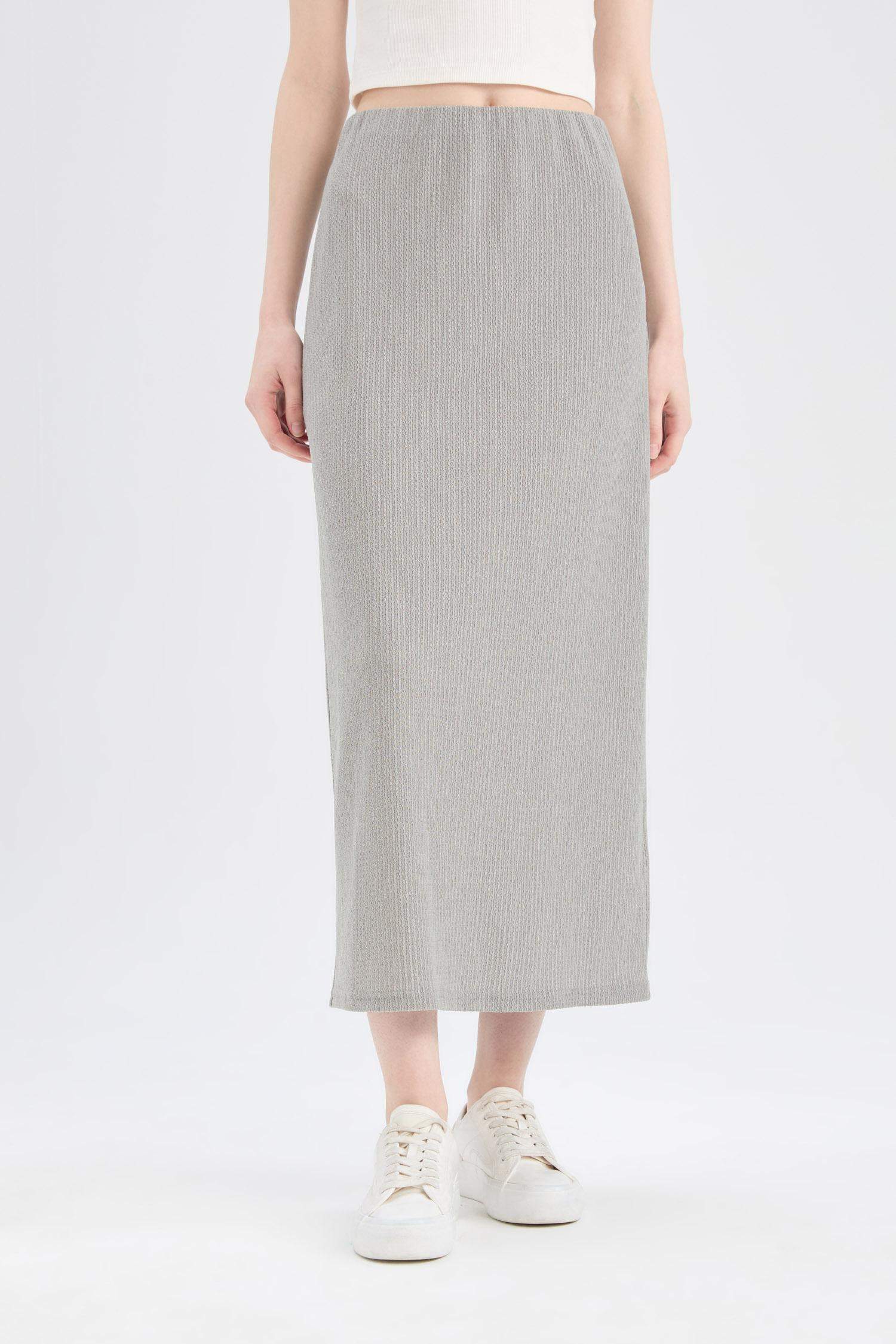 Юбка макси с высокой талией, юбка-ластик