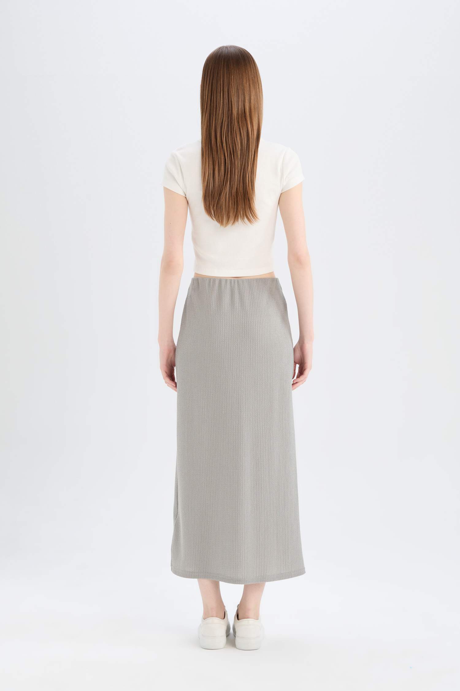 Юбка макси с высокой талией, юбка-ластик