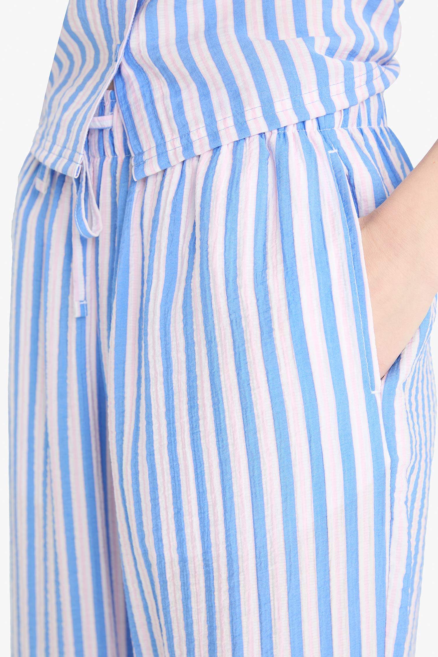 سروال مخطط وايد ليج