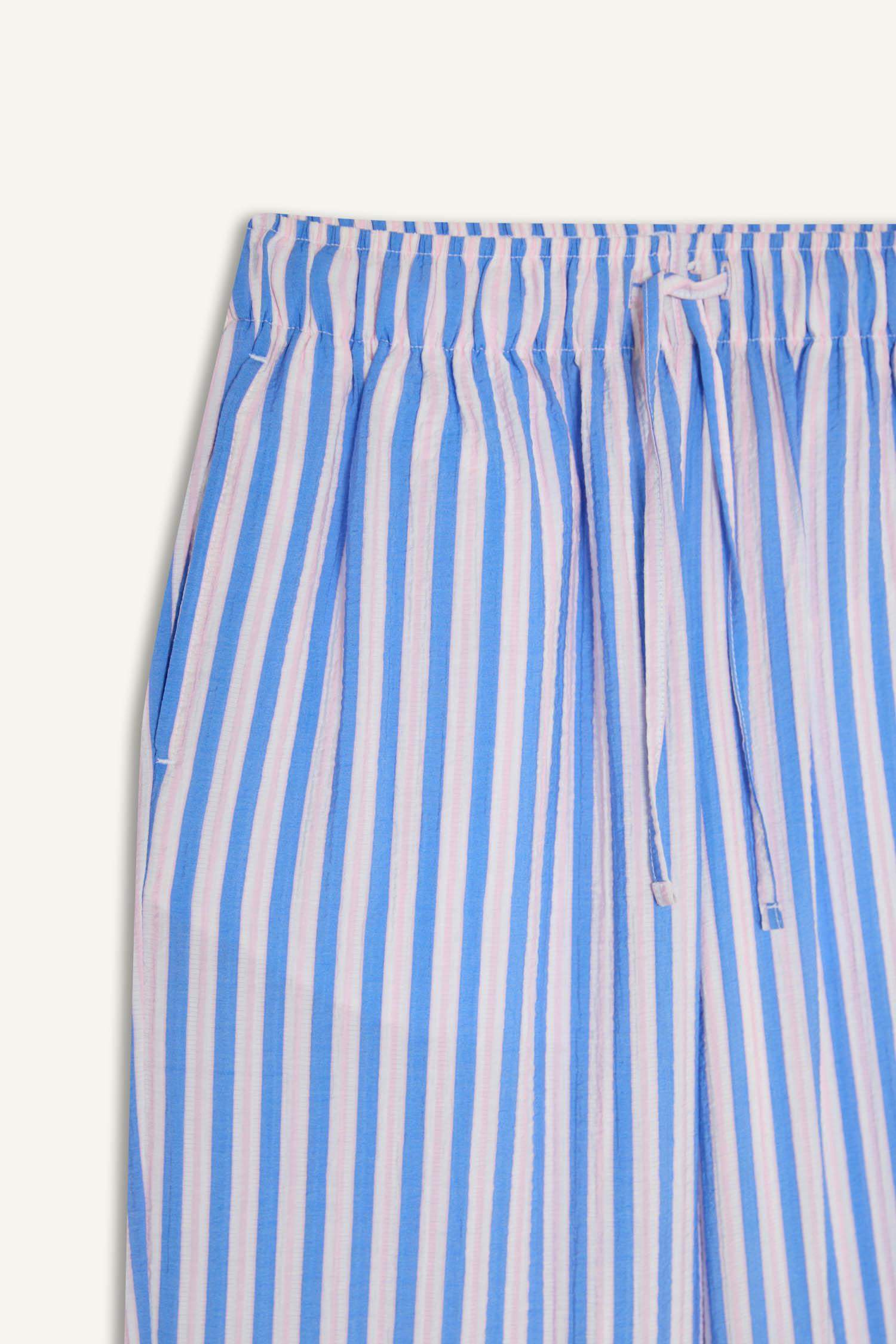 سروال مخطط وايد ليج