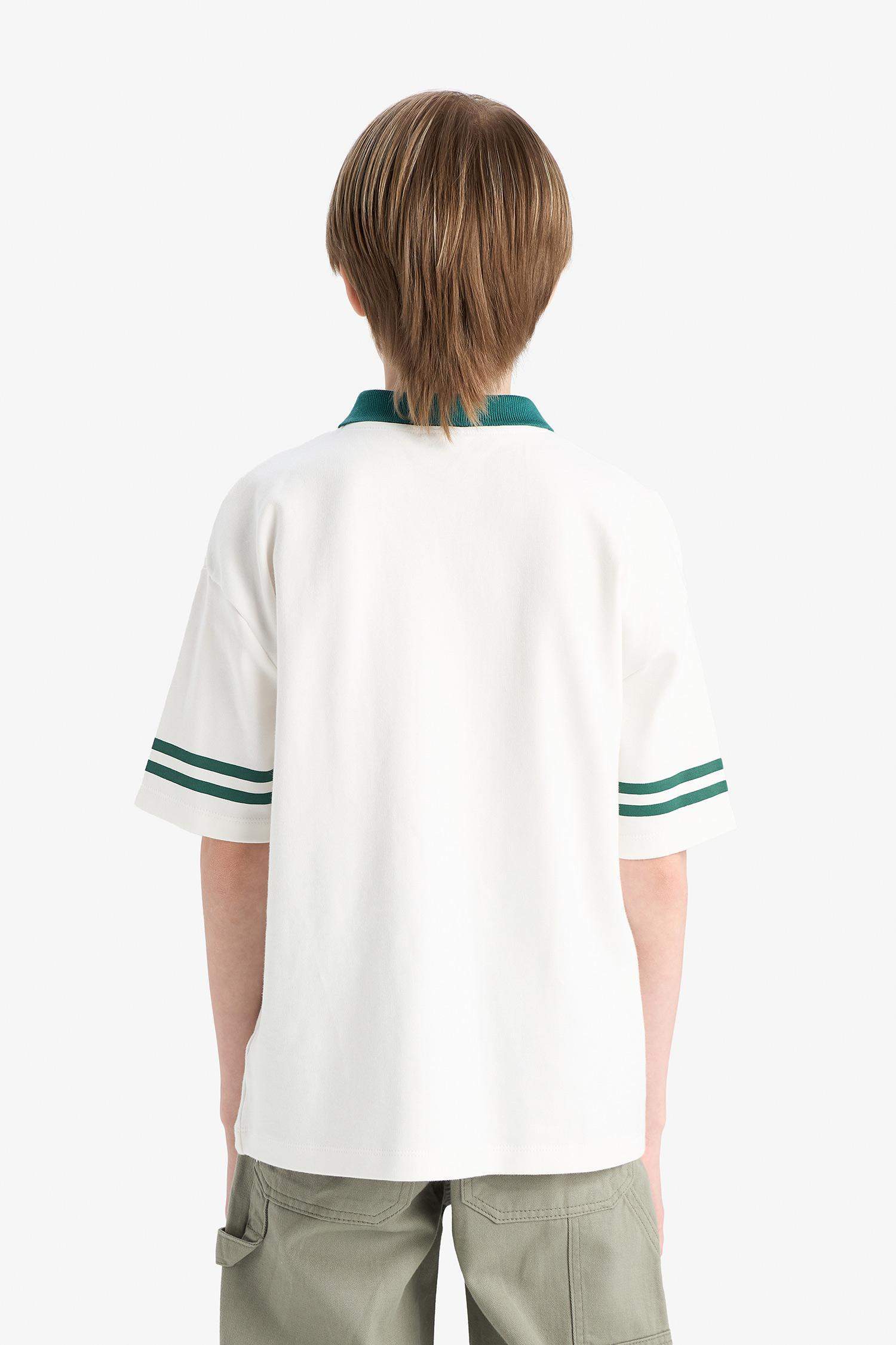 تيشيرت بولو ولادي نص ردن اوفر سايز مطبوع